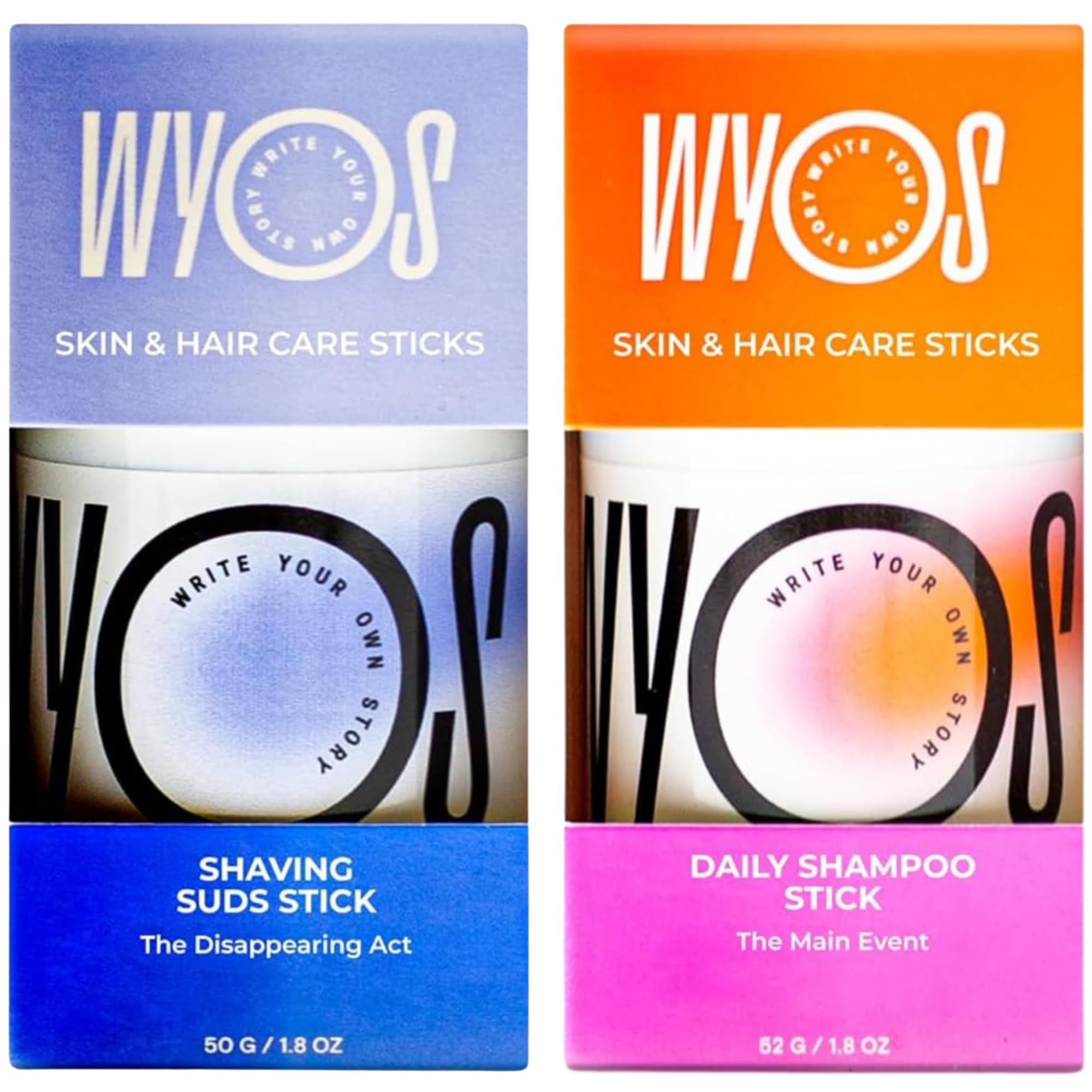 WYOS Shampoo & Shave Stick Stocking Stuffer Bundle | Travel Size, Leak Free, Vegan, Sulfate Free, Paraben Free, Portable | Sulfa