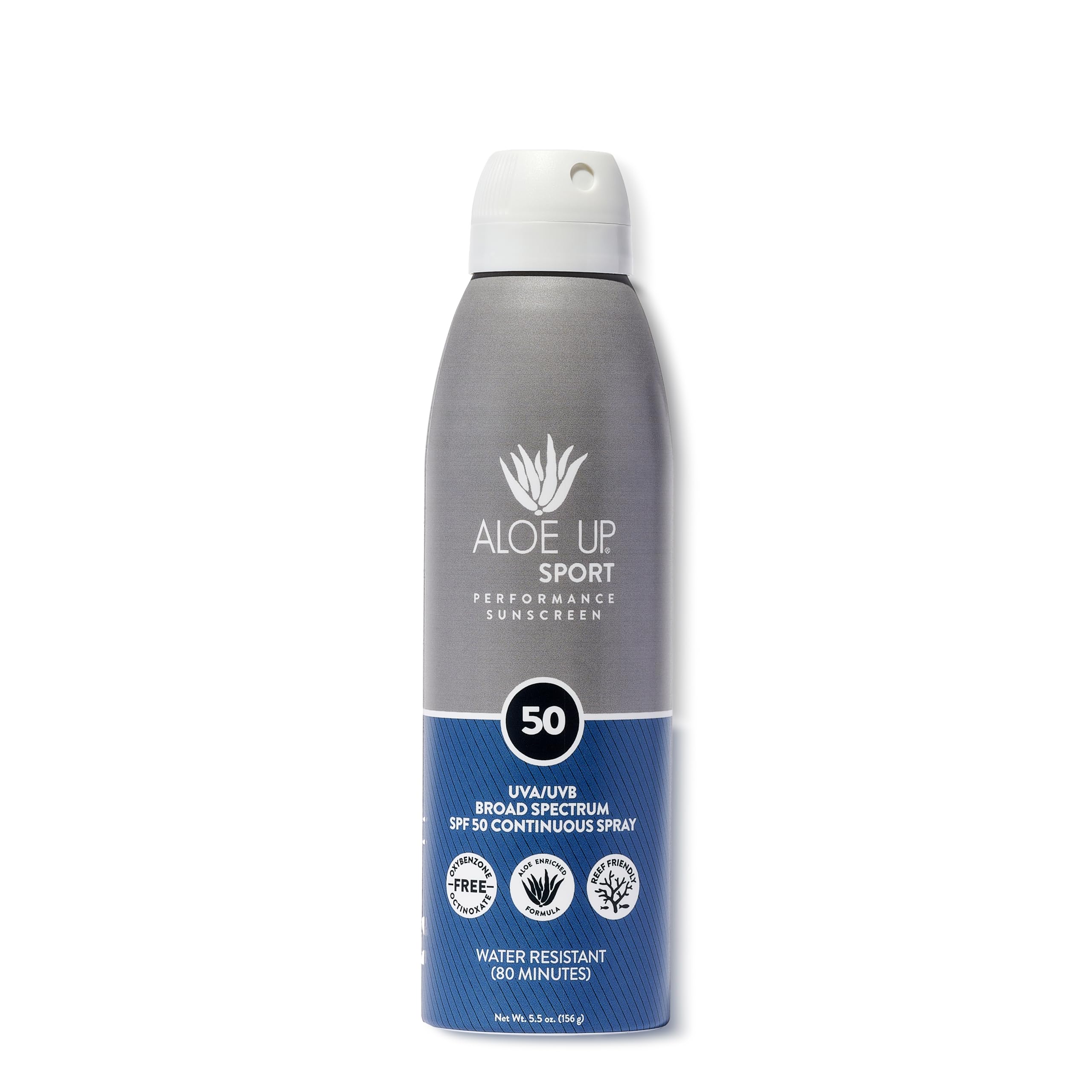 Aloe Up Sport Continuous Spray Sunscreen Spf 50 - Broad Spectrum Uva/Uvb Sunscreen Protector For Face And Body - With Aloe Vera