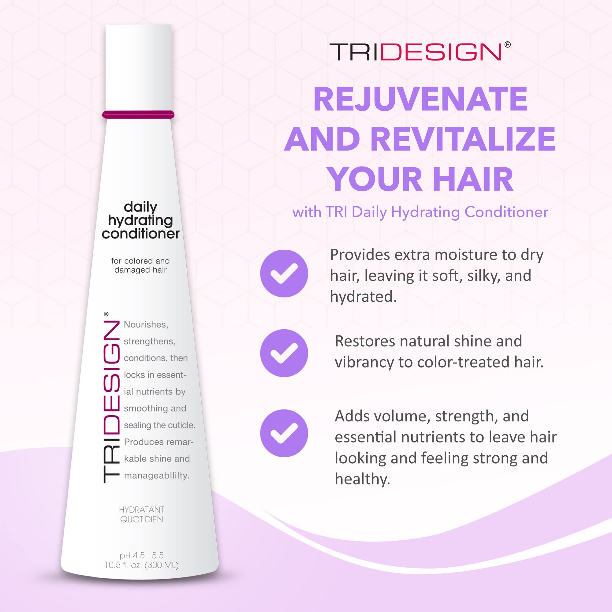 TRI Design Hydrating Conditioner for Women - Extra Moisturizing, Restorative Conditioner for Dry, Damaged, and Colored Hair - Ad