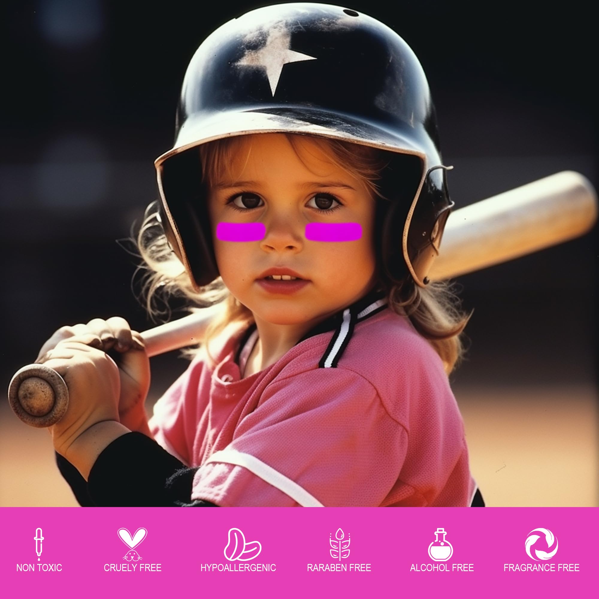 Ccbeauty Pink Eye Black, Sweatproof Eyeblack Stick For Baseball Football Softball Lacrosse, Face Paint Sports Grease Stick For P