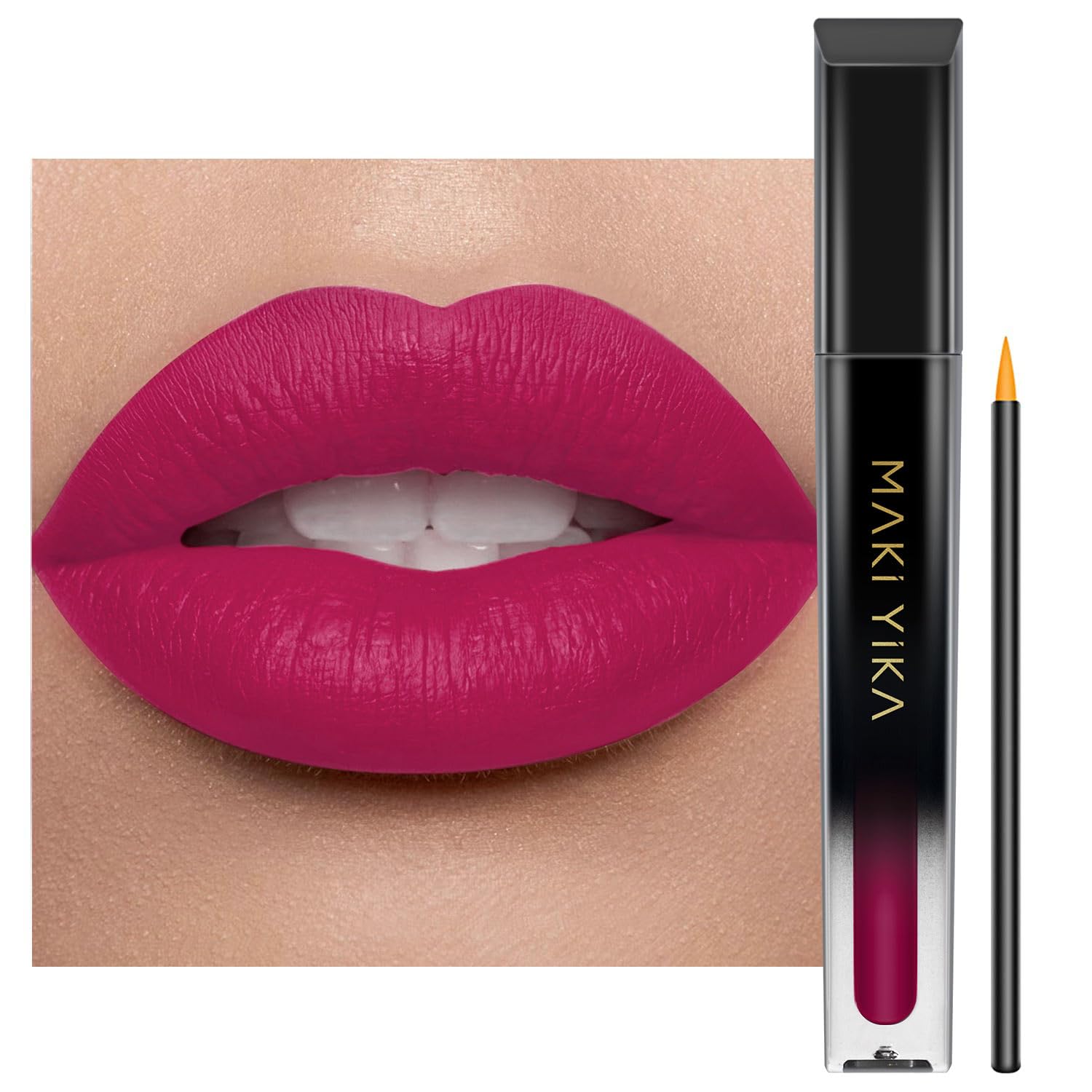 Maki Yika Rose Pink Lipstick For Women Color Stay Long Lasting Lipsticks, No Smudge Matte Liquid Lipstick Transferproof Cruelty-