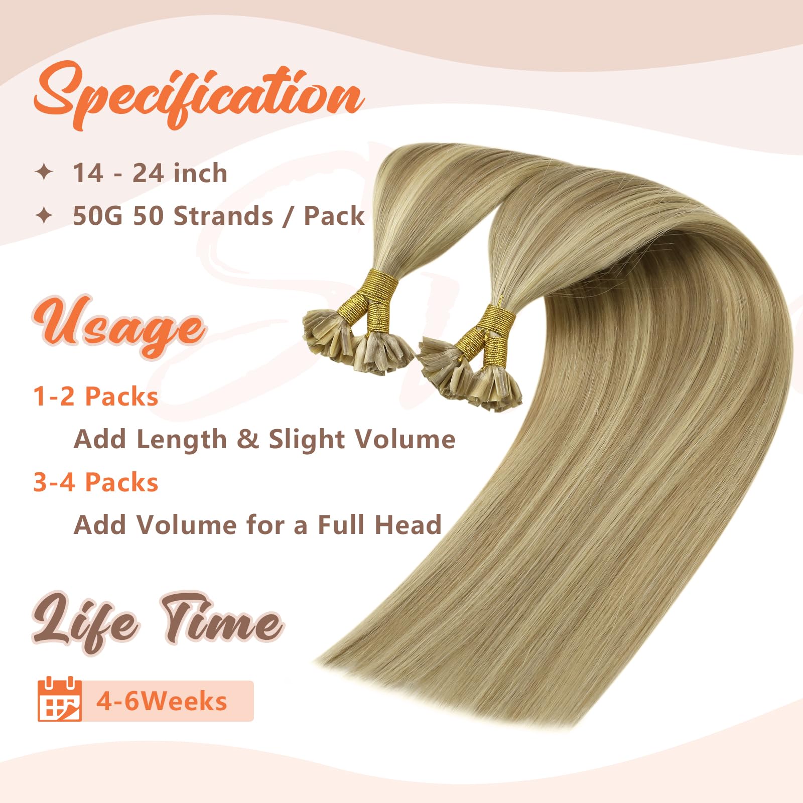 Sunny Blonde U Tip Hair Extensions Human Hair U Tip Hair Extensions Ash Blonde Highlights Light Blonde Utip Human Hair Extension