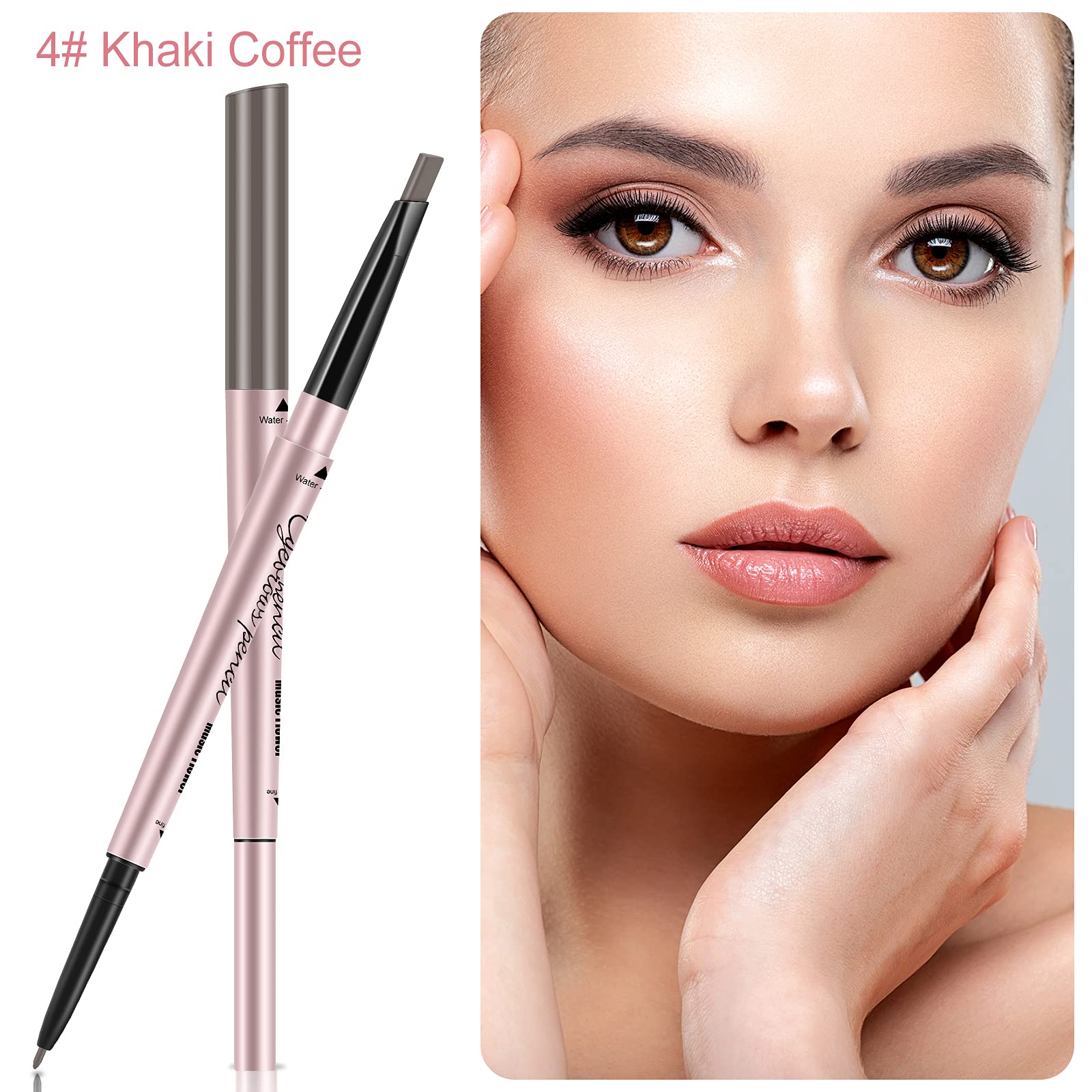 Turritopsisd 1-Pack Eyebrow Pencil & Brow Razor With Comb Kit, Dual-Ends Easy To Color Waterproof Long-Lasting Makeup Natural Ey