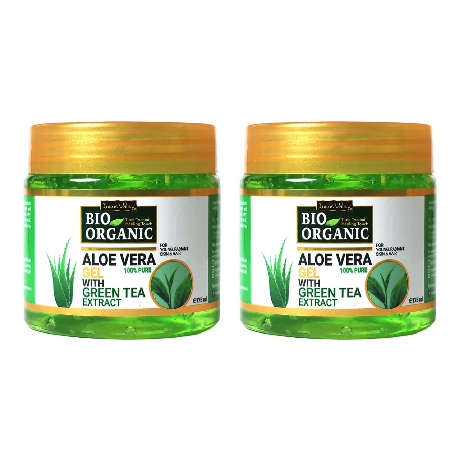 Indus Valley 100% Natural, Pure Aloe Vera Gel For Skin And Hair - (175Ml*2=350Ml) Set Of 2