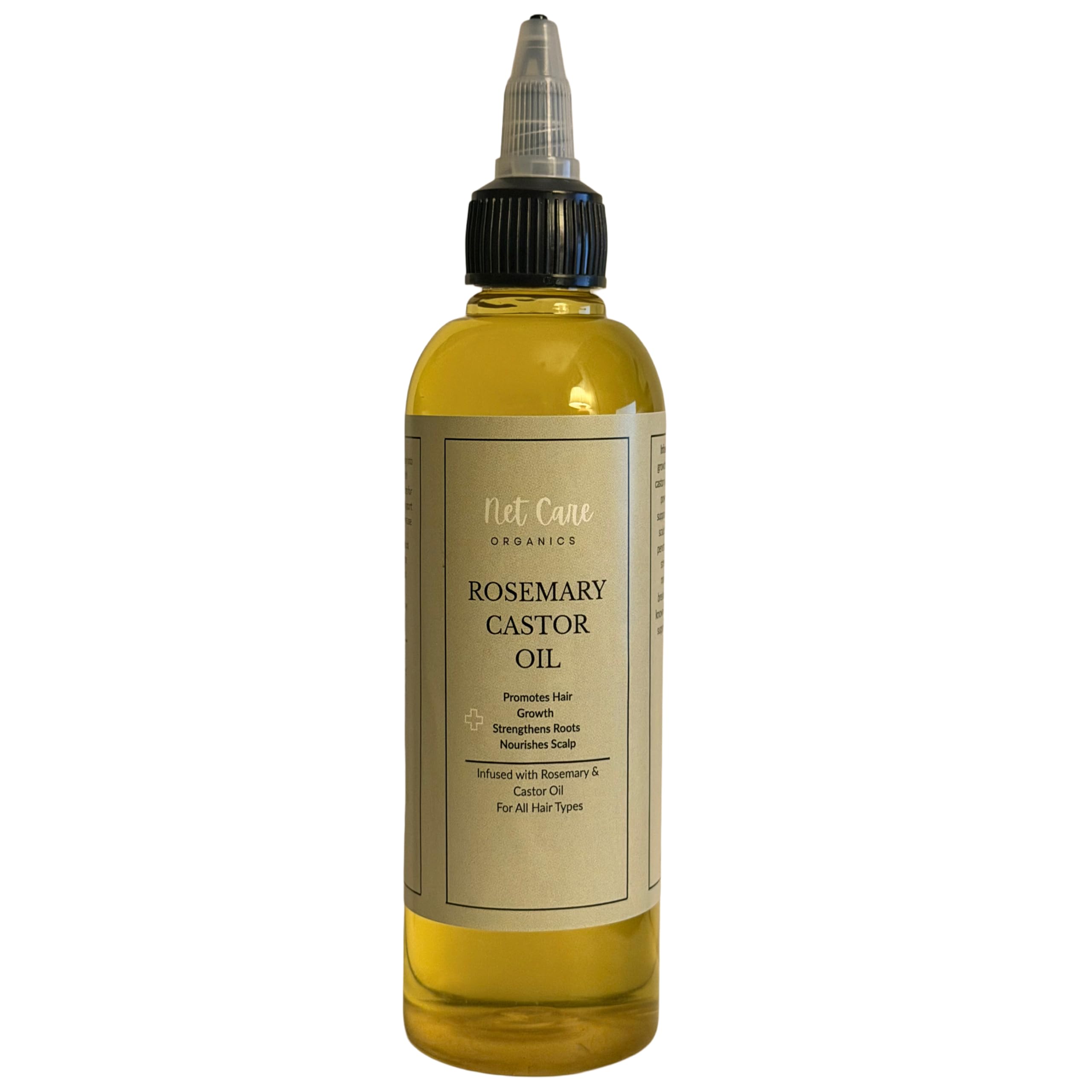NetCare Organics Rosemary Castor Oil for Hair Growth, Scalp Treatment, Strengthens Roots, Nourishes Scalp, 5 fl oz