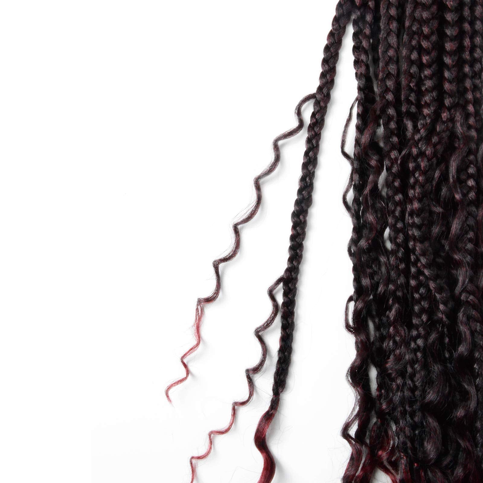 Goddess Bohemian Box Braids Crochet Hair 24 Inch Boho Crochet Box Braids With Curly Ends,8 Packs Bohomian Box Braids Crochet Hai