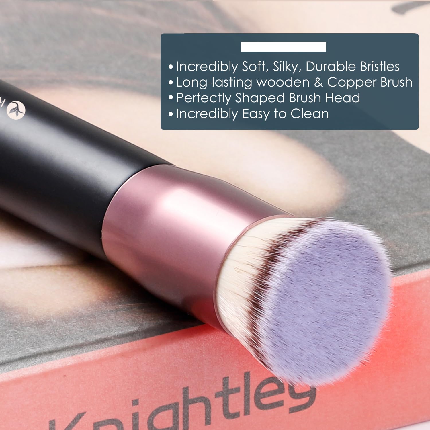 Kingmas Flat Top Foundation Brush, Premium Kabuki Makeup Brush For Liquid, Blending, Cream, Powder,Blush Buffing Stippling Face