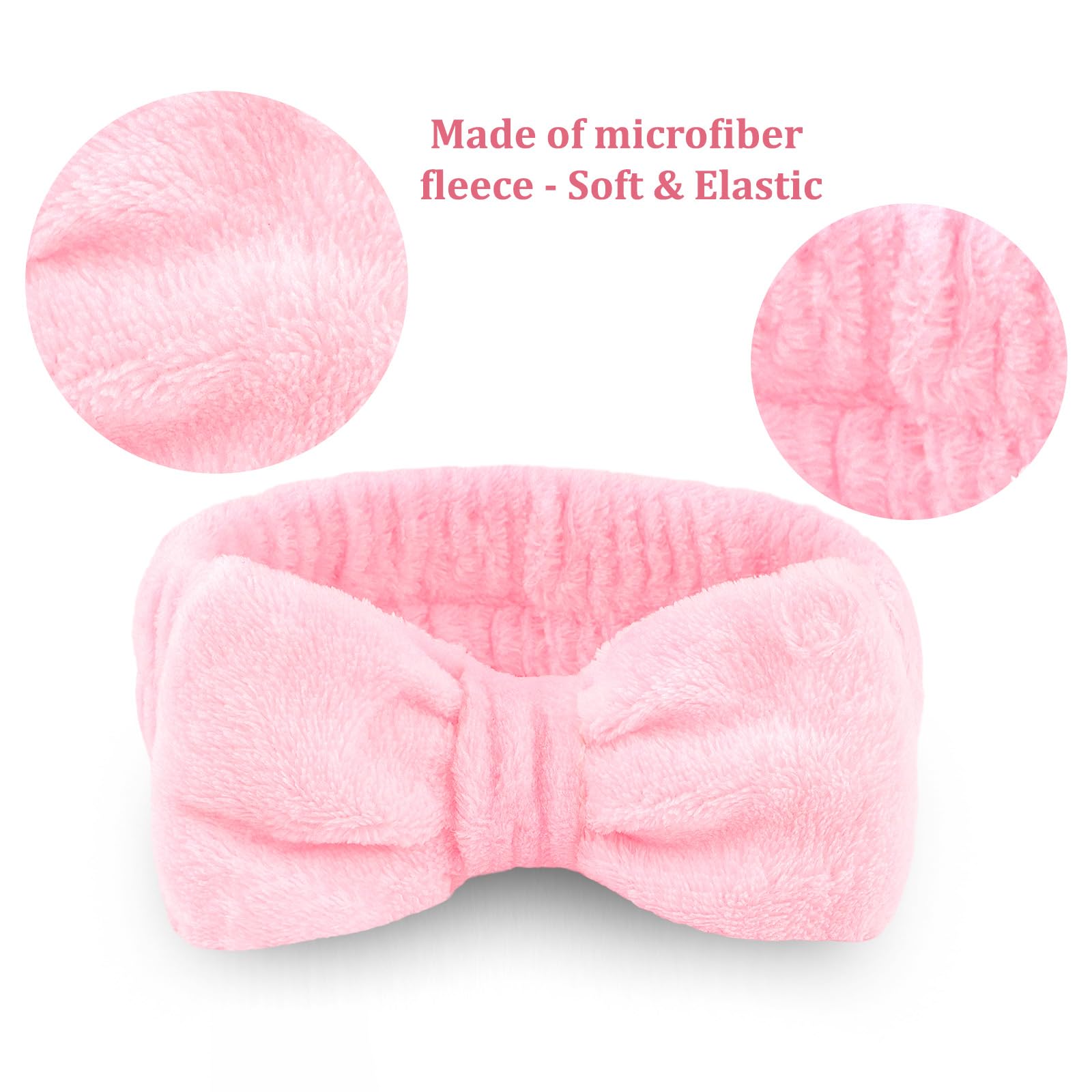 CIEHER 8 Pcs Spa Headbands for Women Girls' Party, Bachelorette Party Favors - Pink Spa Makeup Headband for Teen, Party Gifts fo