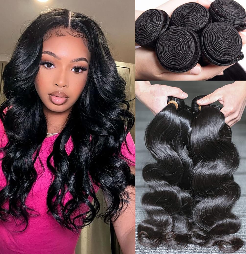 beafay Human Hair Bundles Body Wave 3 Bundles (16 18 20)12A Grade 100% Unprocessed Brazilian Virgin Human Hair Body Wave Bundles