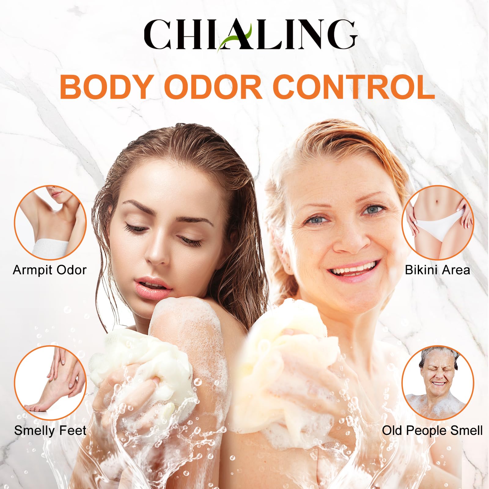 Chialing Persimmon Scented Body Soap for Odor Control, 16.9 Fl Oz, with Centella Asiatica Extract for Men & Women