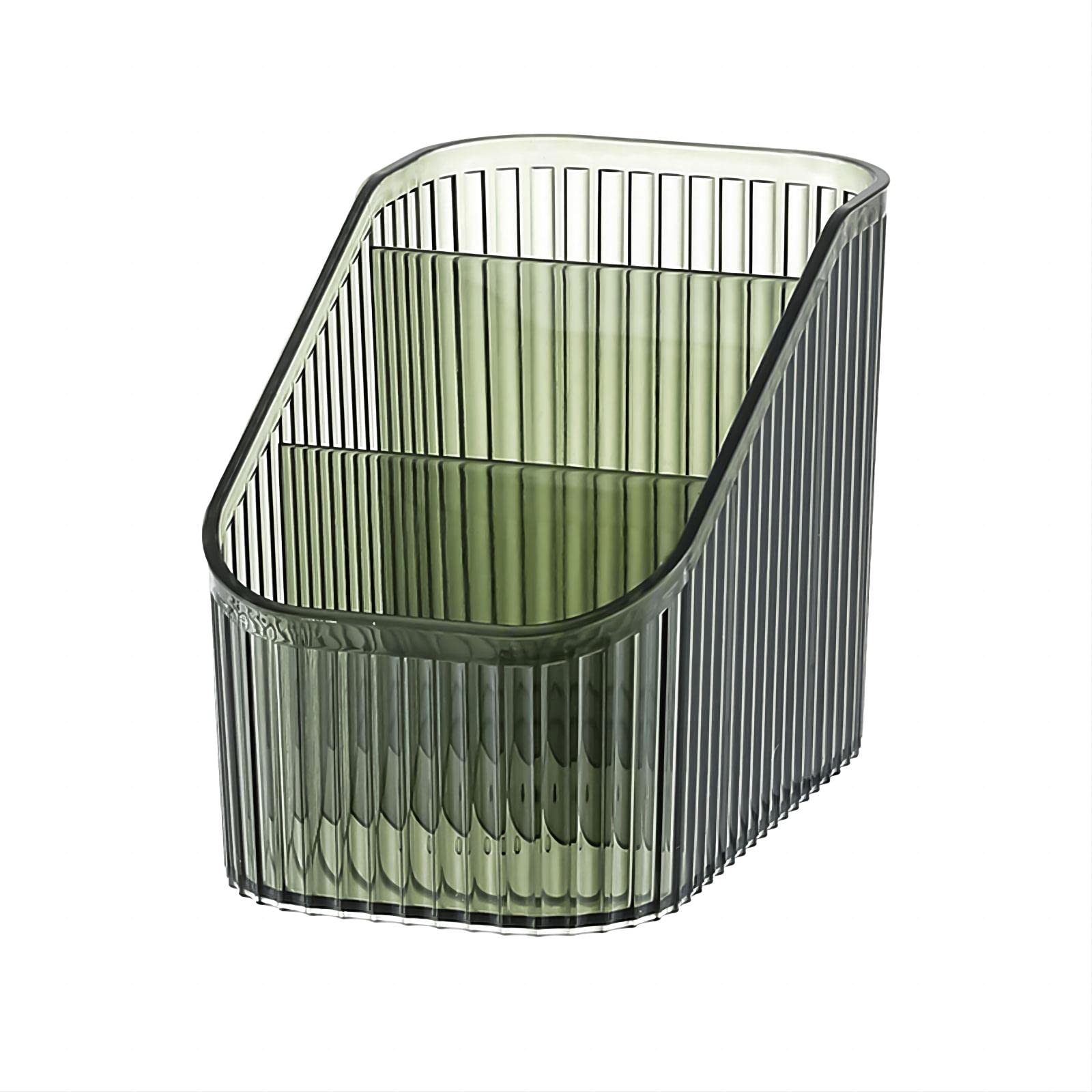 Dasiton Large Capacity Makeup Brush Holder,3 Slot Makeup Brush Cup,Vintage Striped Make Up Brush Holder,For Vanity Decor,Bathroo