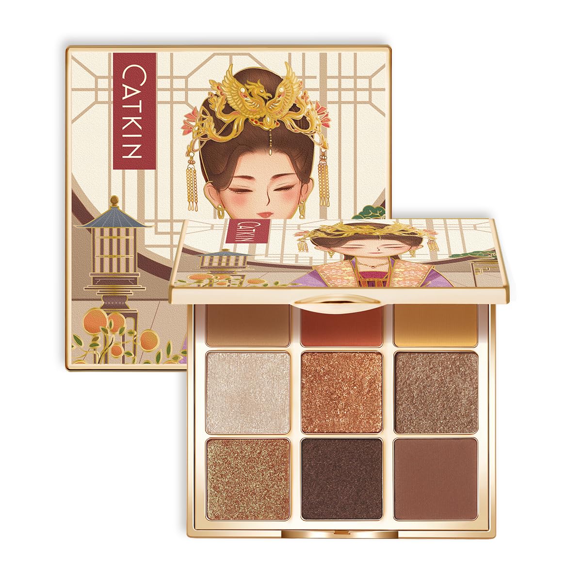 Catkin Eyeshadow Palettes 9 Blendable Shades Smooth Long Lasting Eyeshadow Matte and Glitter Eye Makeup Highly Pigmented Makeup 