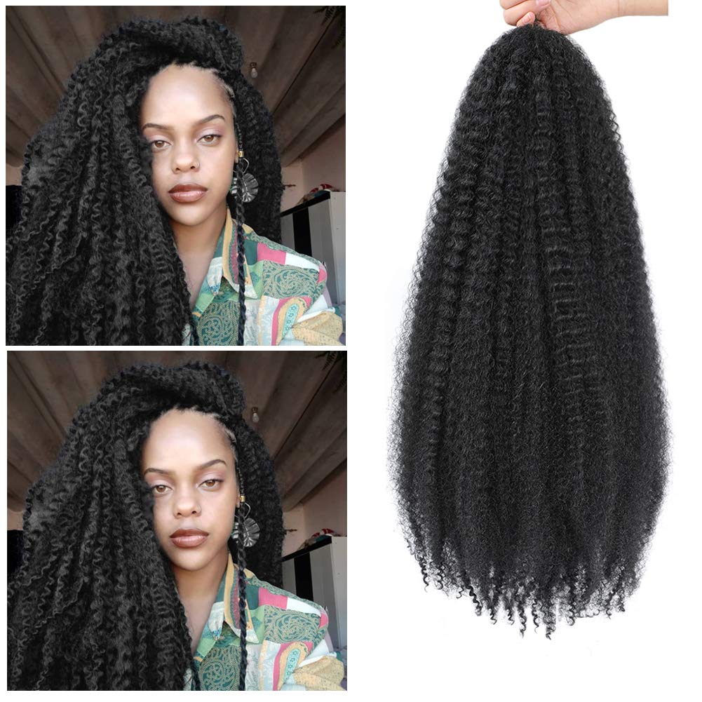 Dansama Marley Hair 24 Inch Marley Twist Braiding Hair Fluffy Marley Hair For Faux Locs Curly Braiding Hair Extensions (24 Inch