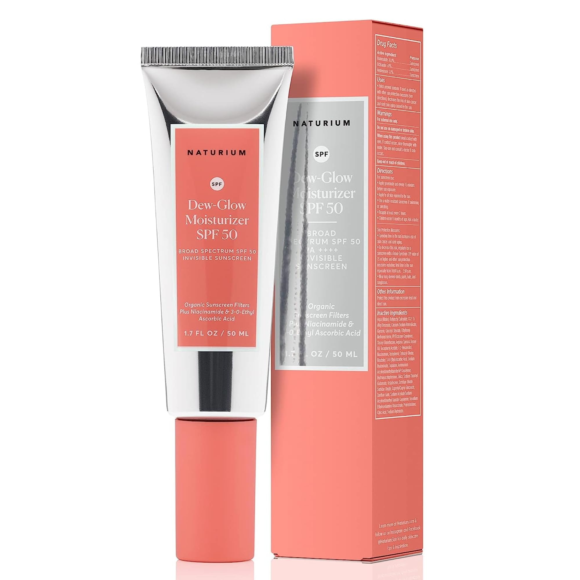 Naturium Dew-Glow Moisturizer Spf 50 Pa++++, Daily Moisturizing Sunscreen & Face Primer, Skin Protector With Dewy Finish, 1.7 Oz