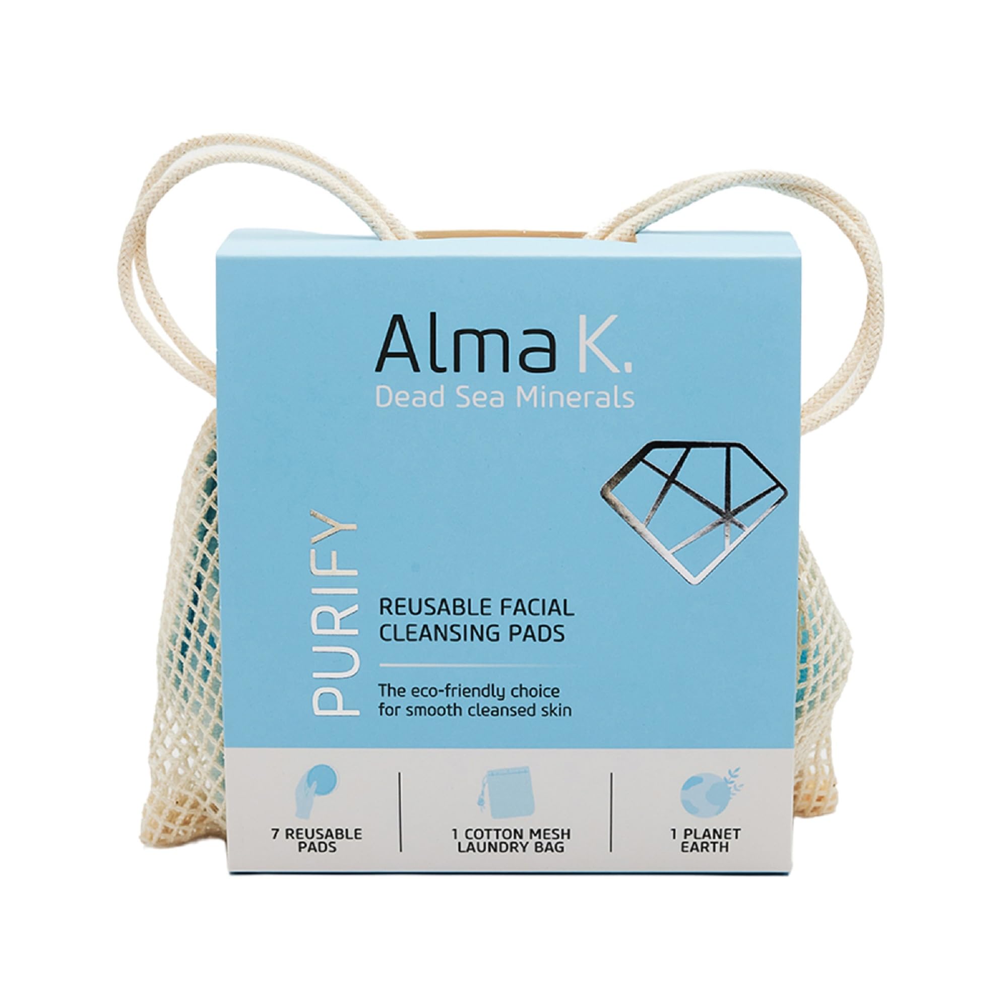 Reusable Makeup Remover Pads By Alma K For Women - 8 Pc 7 Reusable Pads, 1 Cotton Mesh Wash Bag