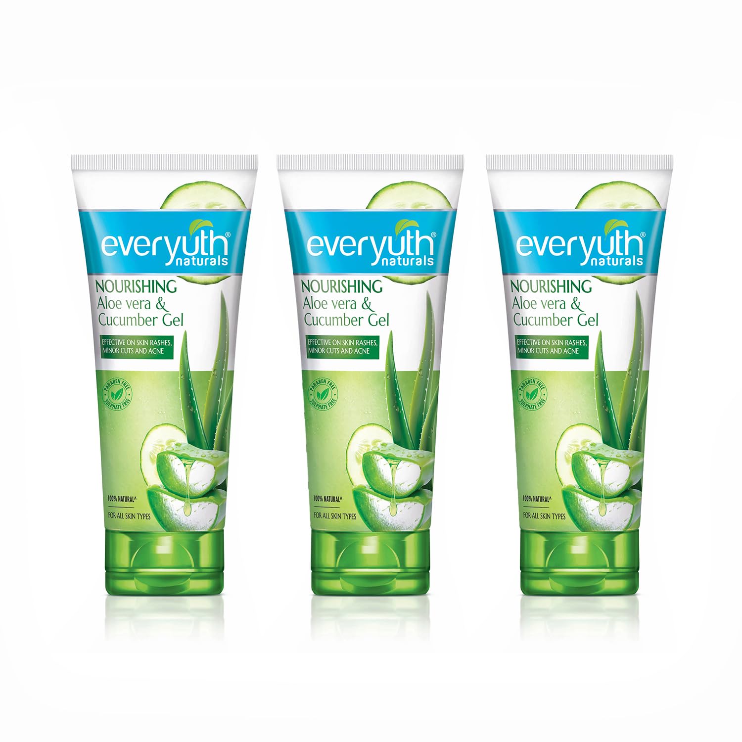 Everyuth Naturals Nourishing Aloe Vera & Cucumber Gel| Protects From Acne, Cuts & Rashes|Refreshing & Soothing Care|Paraben Free