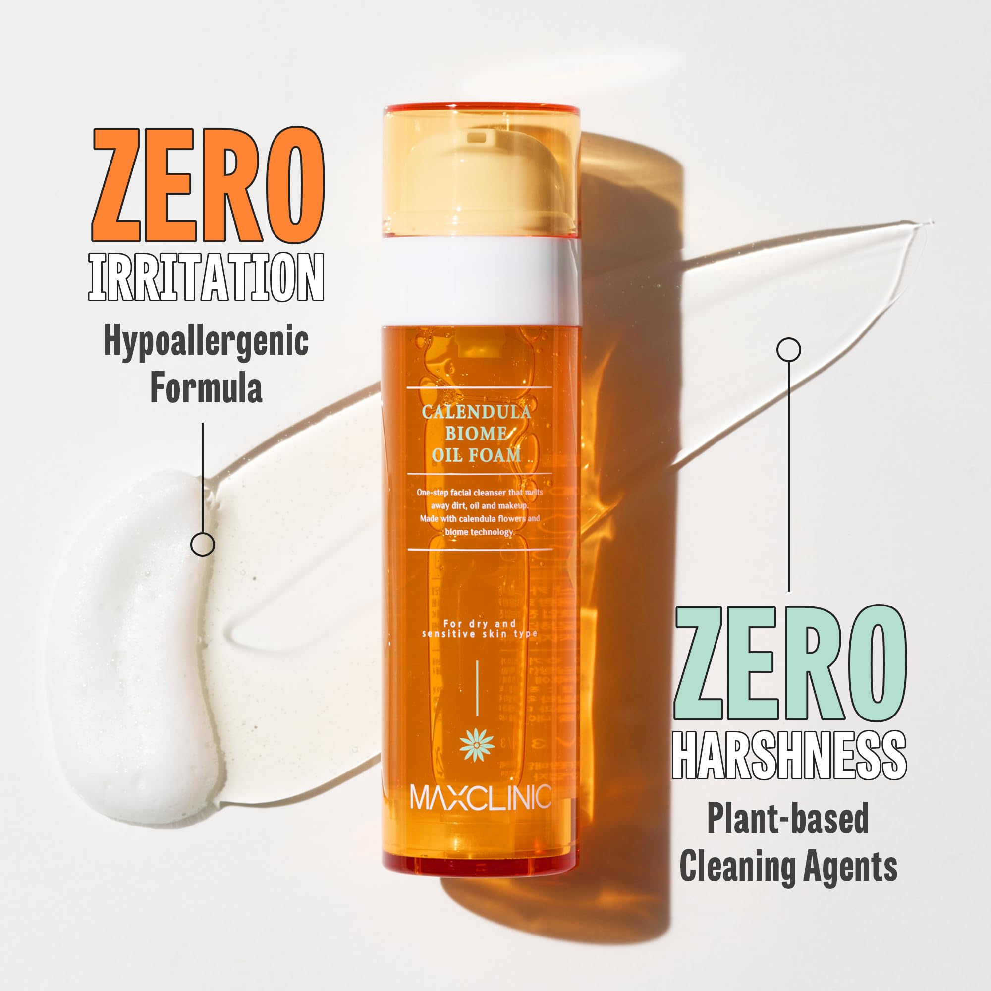 Maxclinic [K-Beauty] Calendula Biome Cleansing Oil To Foam | Daily Face Wash Oil Based Cleanser Foam | Korean Oil Foaming Face C
