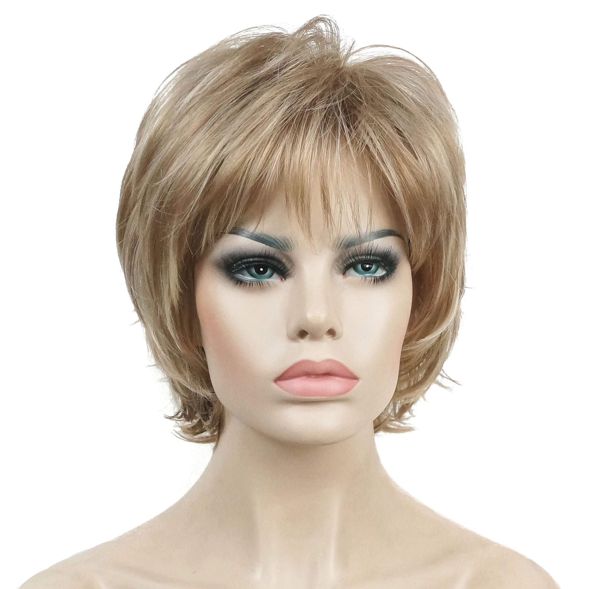Lydell Short Layered Shaggy Wavy Full Synthetic Wigs (L16/613 Blonde Highlights)