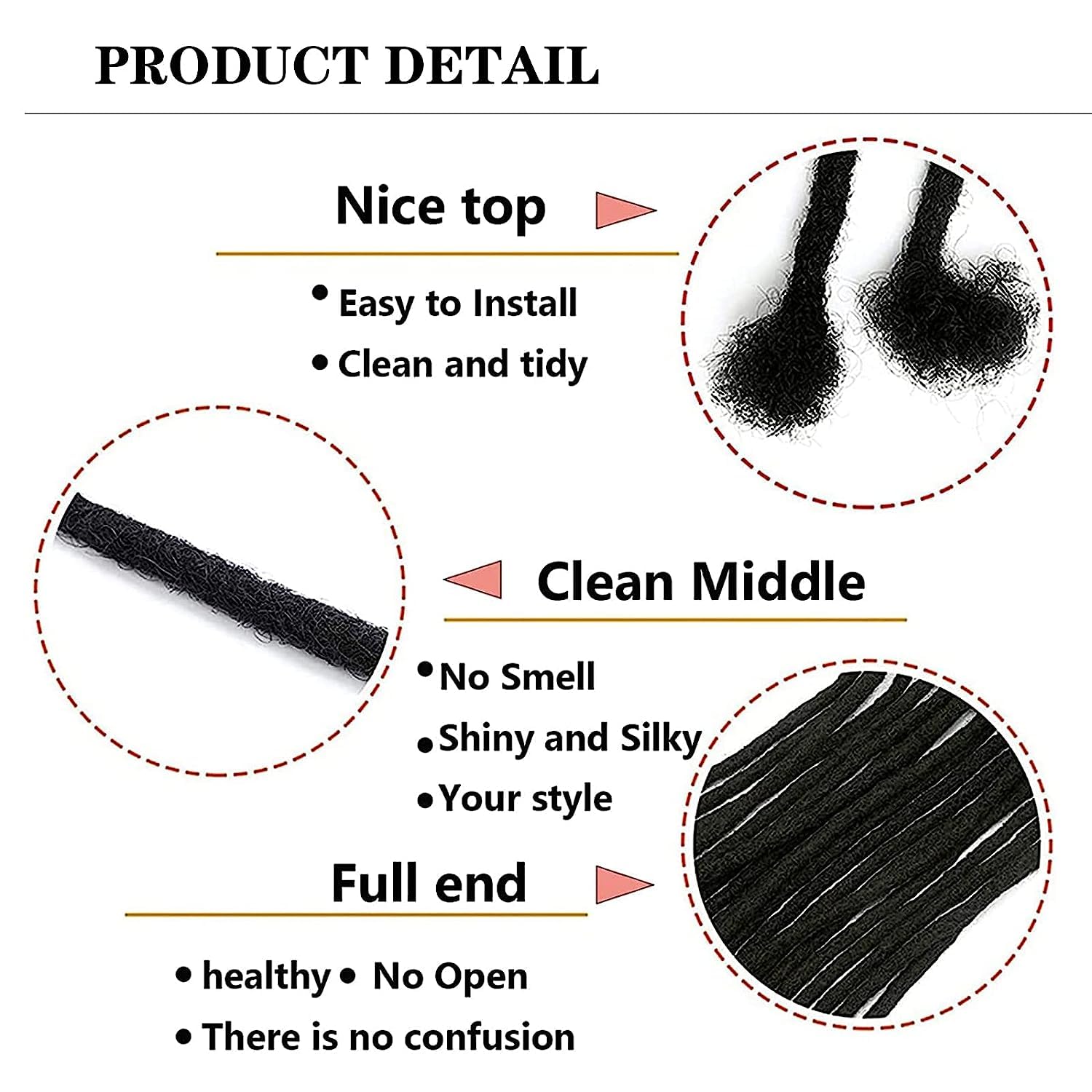12Inch 60 Strands Loc Extensions Huamn Hair 0.2Cm Width For Women/Men Can Be Dyed Bleached Curled Full Handmade Permanent Dreadl