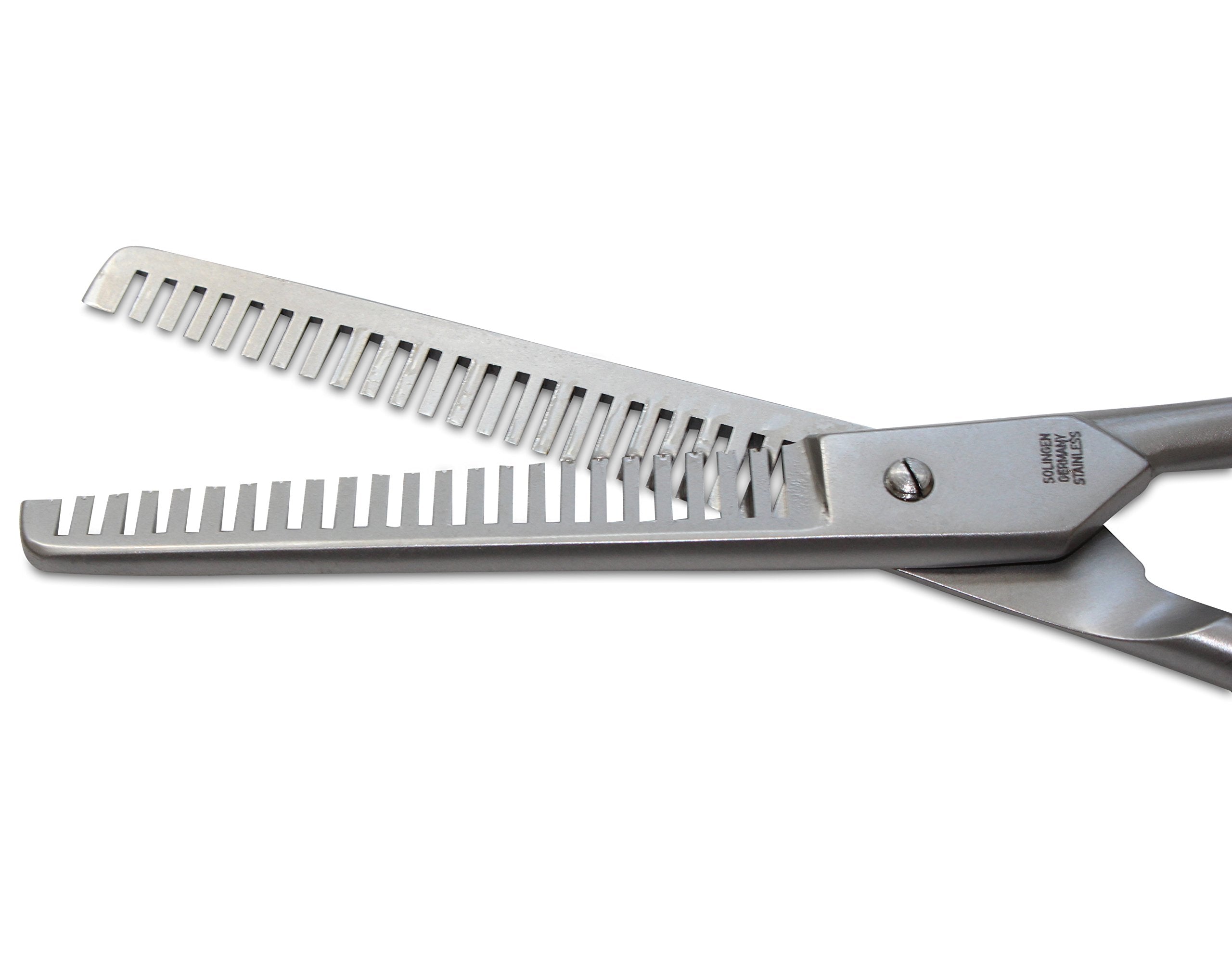 Mars Professional Nickel Plated Steel Thinning Scissors Shears, Double Toothed Blades, 7 Length
