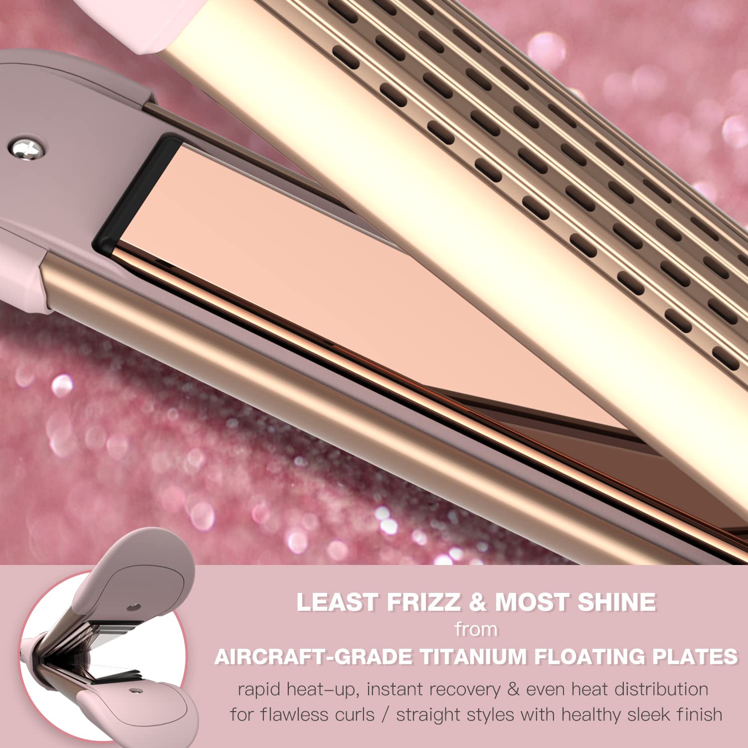 Miracomb Cool Air Curler Titanium Curling Wand 2 In 1 Hair Flat Iron 1    Styler For Loose Curls And Straight Styles, Max 430F,