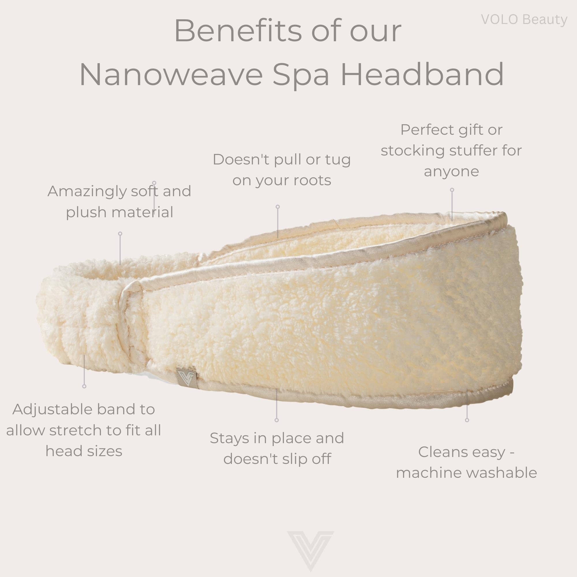 Volo Spa Headband For Women | Hair Band For Makeup, Washing Face, Skincare, Shower & More | Ultra-Soft, Absorbent, Stretchy | Fi
