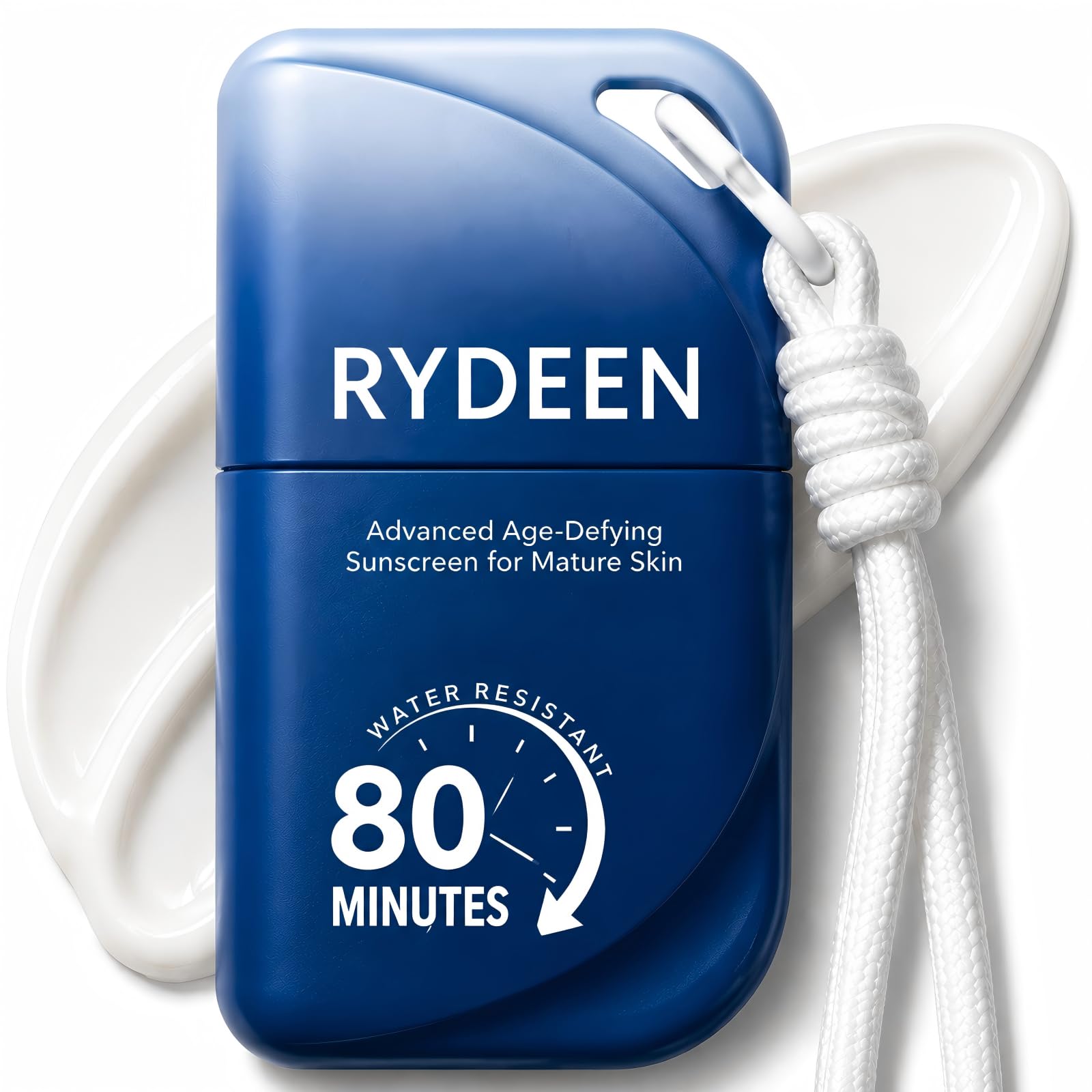 RYDEEN SPF 50+ Face Sunscreen Serum, AntiAging Formula for Mature Skin with 5 Peptides & Ceramide NP, UVA/UVB Protection, Invis