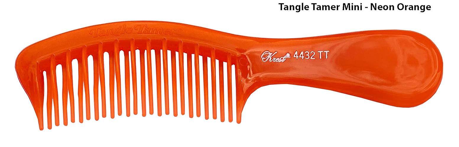 Krest Teal Tangle Tamer Curved Tooth Comb - 1 Count, Teal Color, Perfect for Detangling Hair