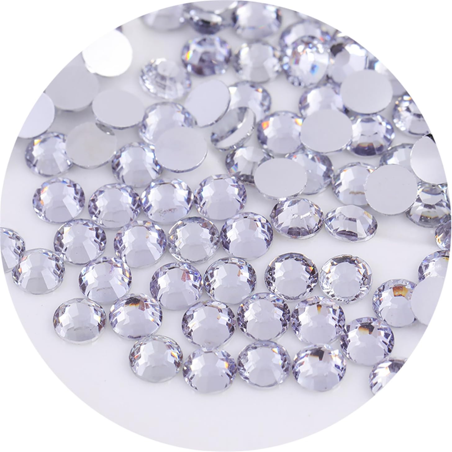 2250 Pcs SS16 4mm Flatback Rhinestones for Nails Art Crafts Glitter Round Gems Crystals DIY Clothes Shoes(White)