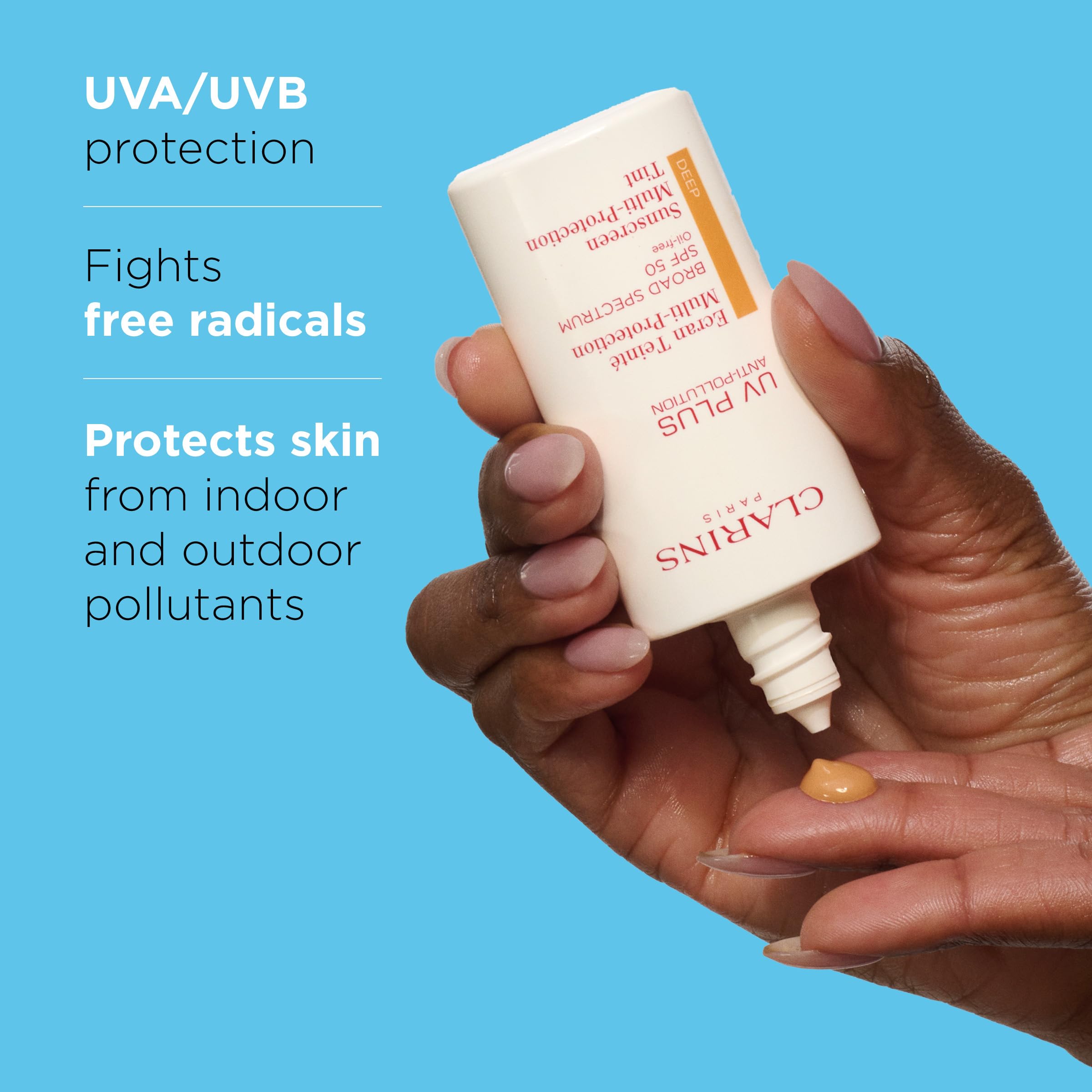 Clarins New Uv Plus Anti-Pollution, Broad Spectrum Spf 50 Tinted Face Sunscreen | Sheer Finish | Lightweight And Oil-Free | Trip