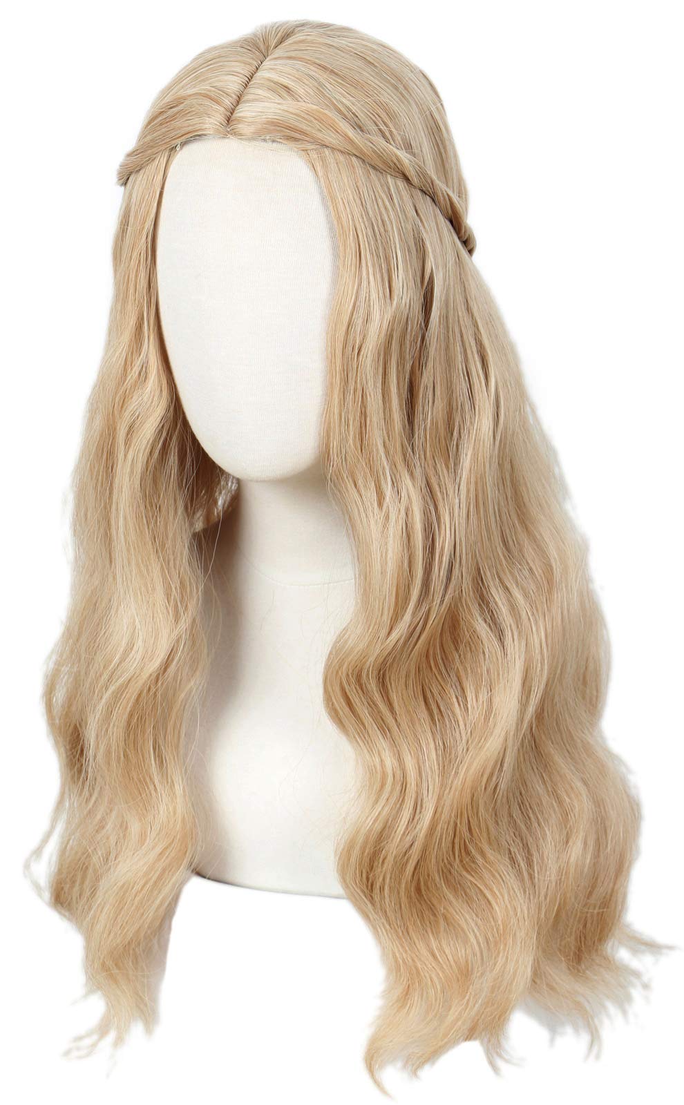 Linfairy 70S Long Blonde Wavy Costume Wig for Women - Fiber Material, 1 Count, Perfect for Halloween and Cosplay Parties