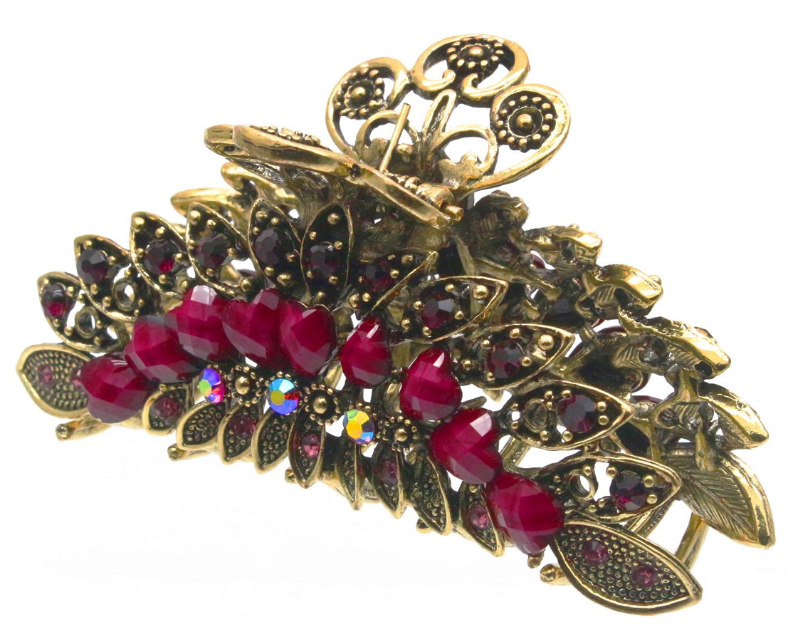 Fashion & Lifestyle Large Metal Alloy Hair Claw Jaw Clip For Women And Girls - Pretty Strong Clamp Non-Slip Barrette Hair Updo G