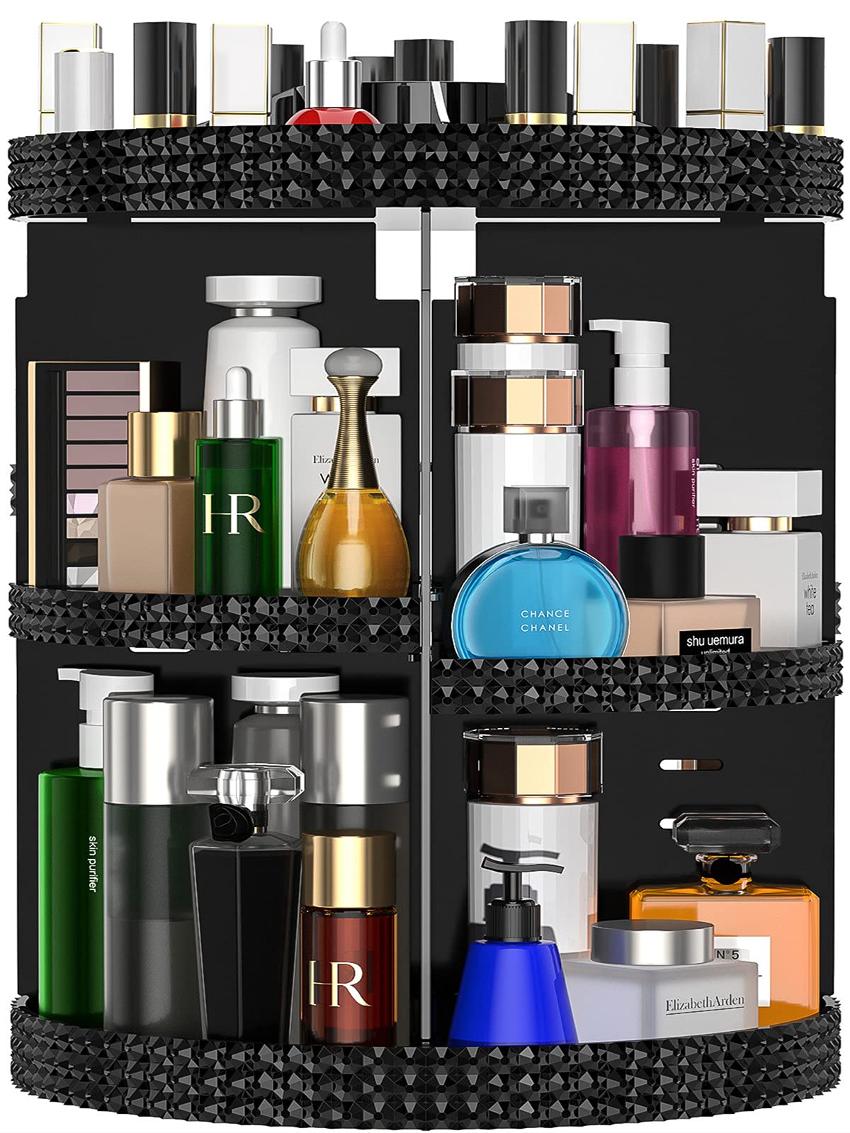 Awenia Makeup Organizer 360-Degree Rotating, Adjustable Bathroom Storage, 7 Layers Large Capacity Cosmetic Organizers Countertop