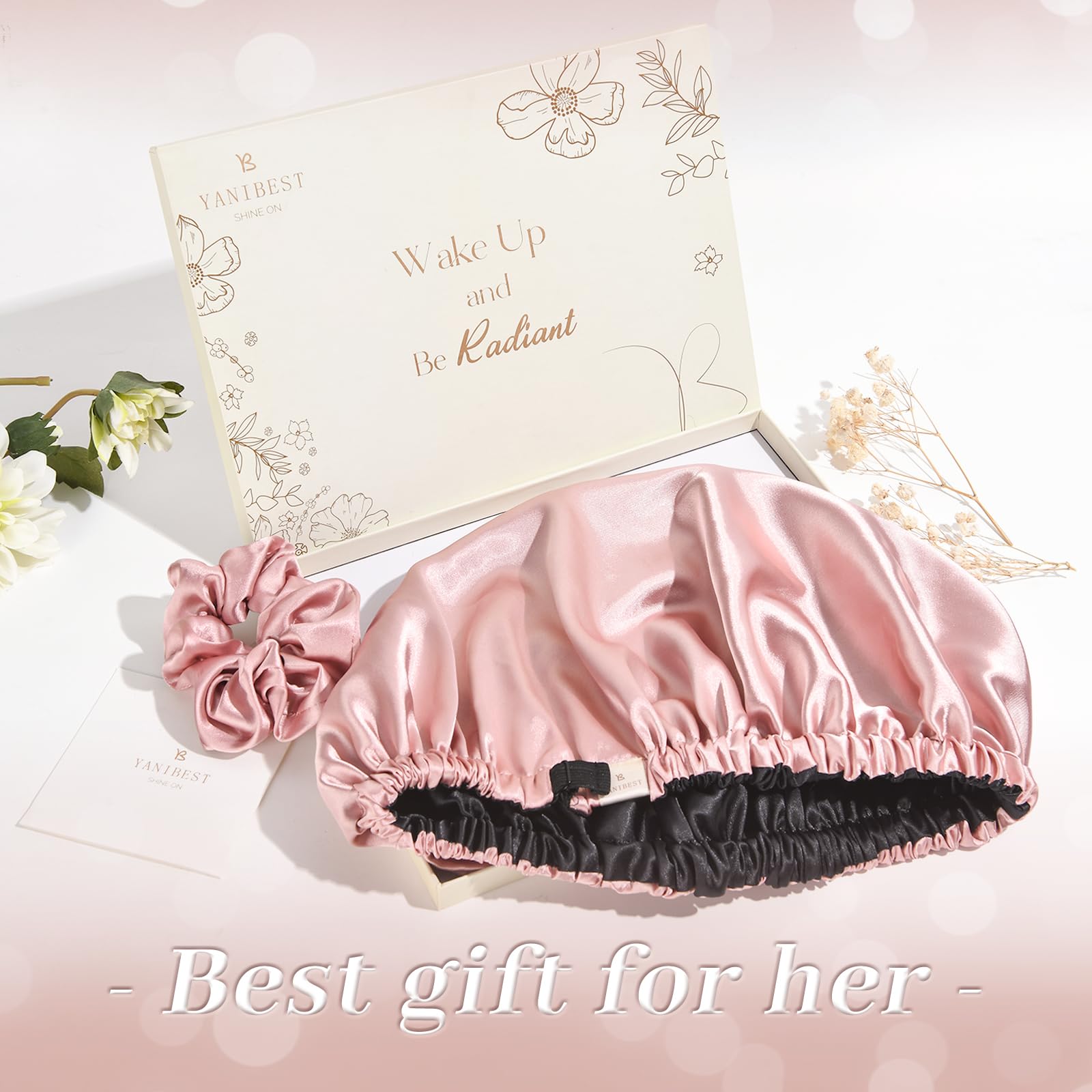 Yanibest Satin Bonnet Silk Bonnet Hair Bonnet For Sleeping Hair Bonnets For Women Curly Natural Hair