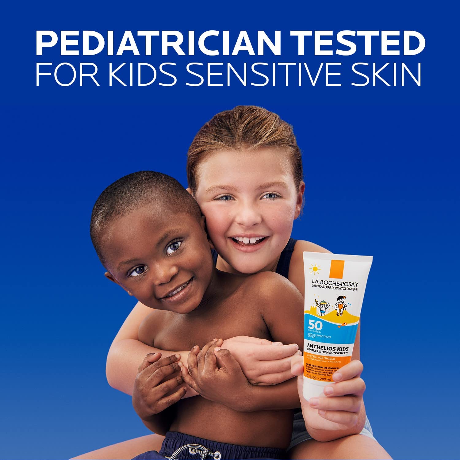La Roche Posay Anthelios Kids Gentle Lotion Sunscreen Spf 50, Kids Sunscreen For Face And Body, Oxybenzone Free, Pediatrician An