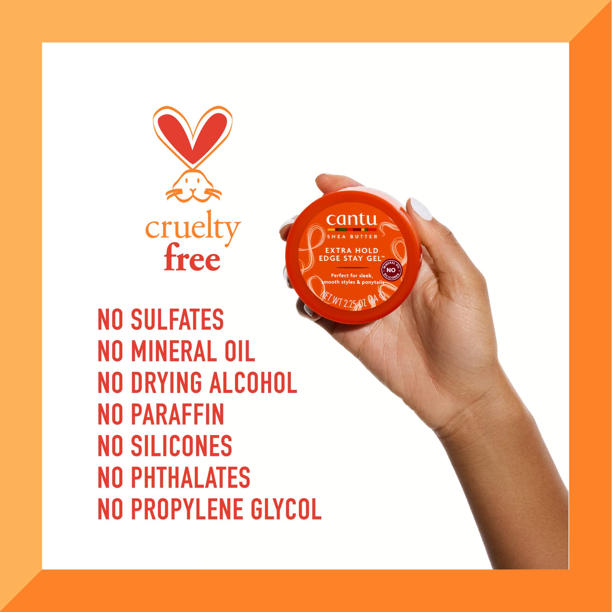 Cantu Extra Hold Edge Stay Gel With Shea Butter, 2.25 Oz (Packaging May Vary)