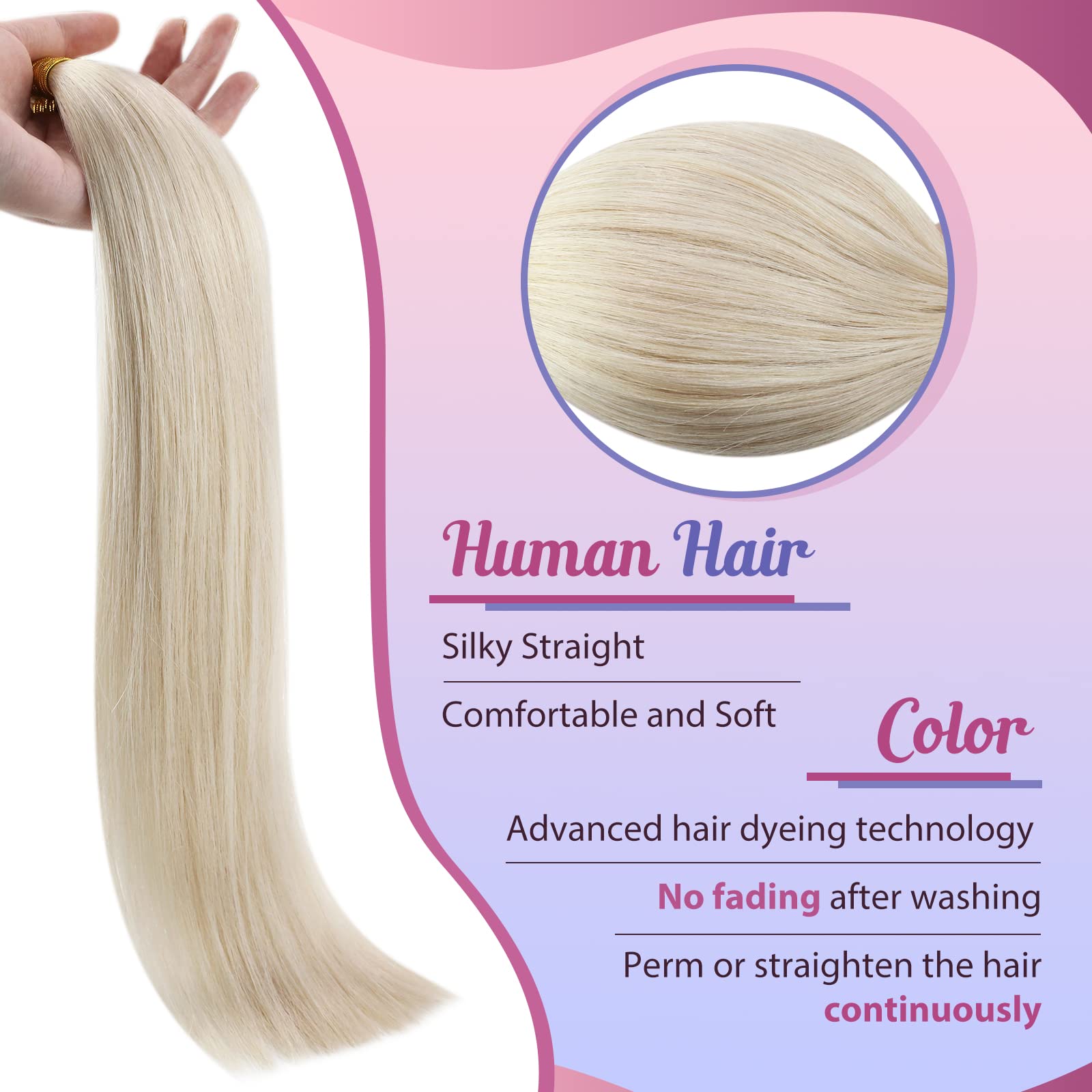 Sunny Itip Hair Extension Real Human Hair Blonde 100S I Tip Hair Extension Human Hair Platinum Blonde Cold Fusion Itips Hair Ext