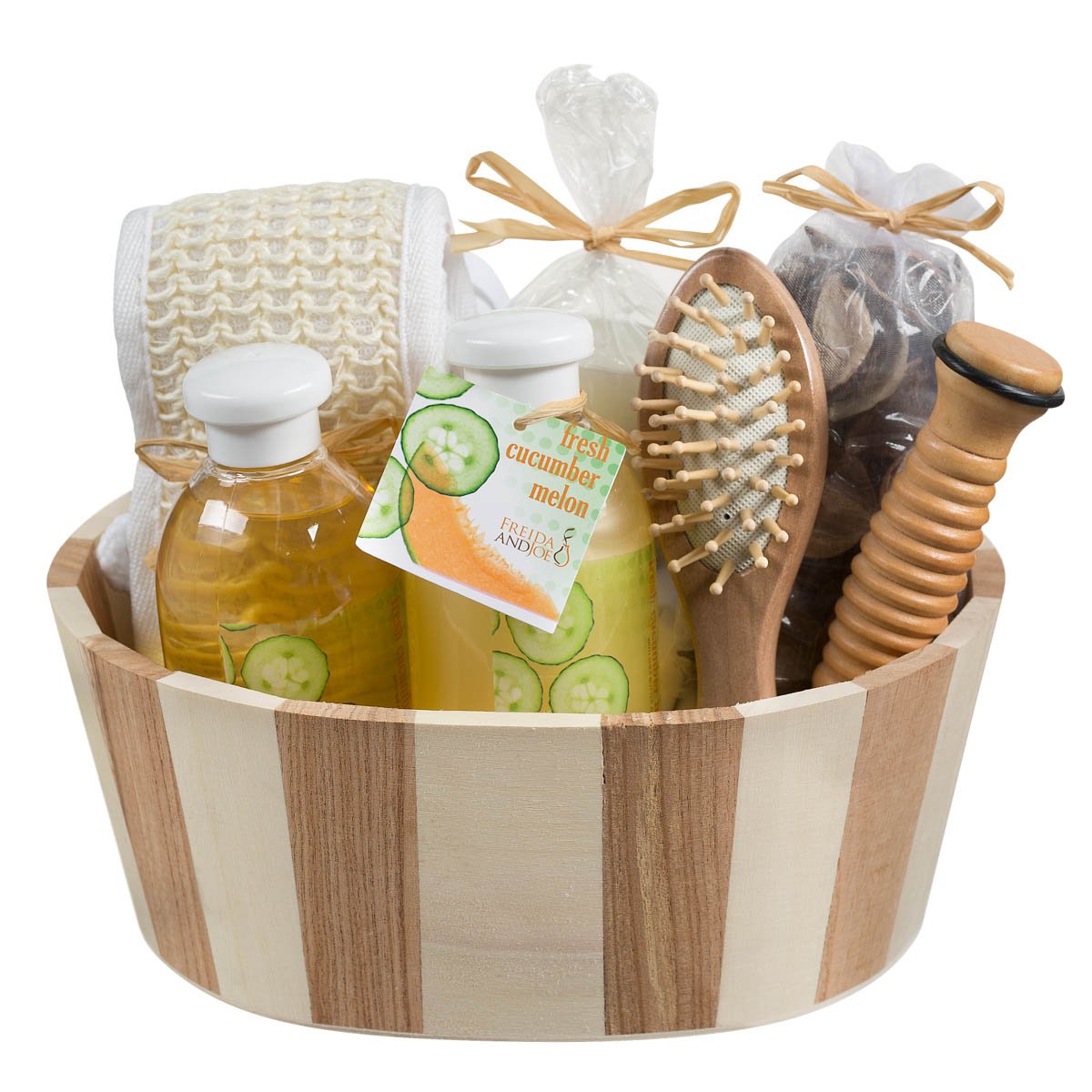 Wooden Massage & Reflexology Kit For Women At-Home Spa Kit For All-Over Body Relaxation & Rejuvenation With Fresh Cucumber Melon