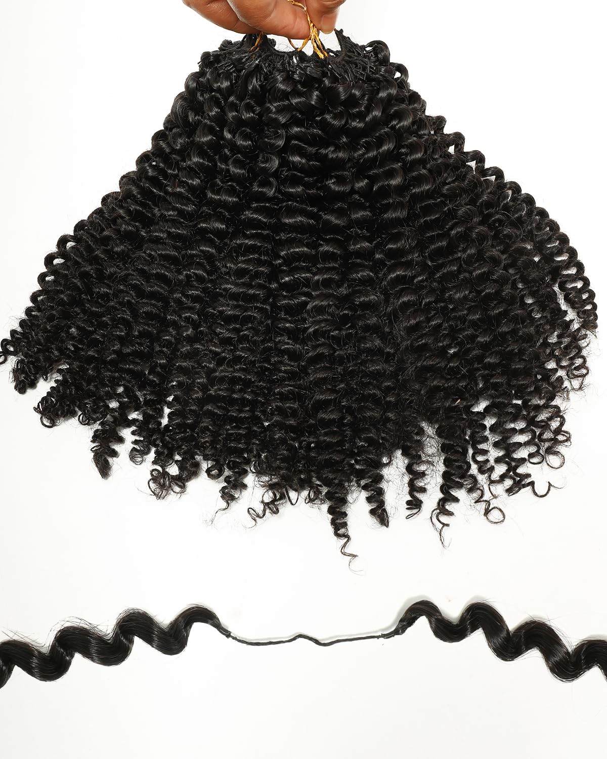 BEEOS Human Crochet Hair Kinky Curly 160g, Pre-Separated Knotless Crochet Human Hair for Women 22 Inch, Detangle Easily and Reus