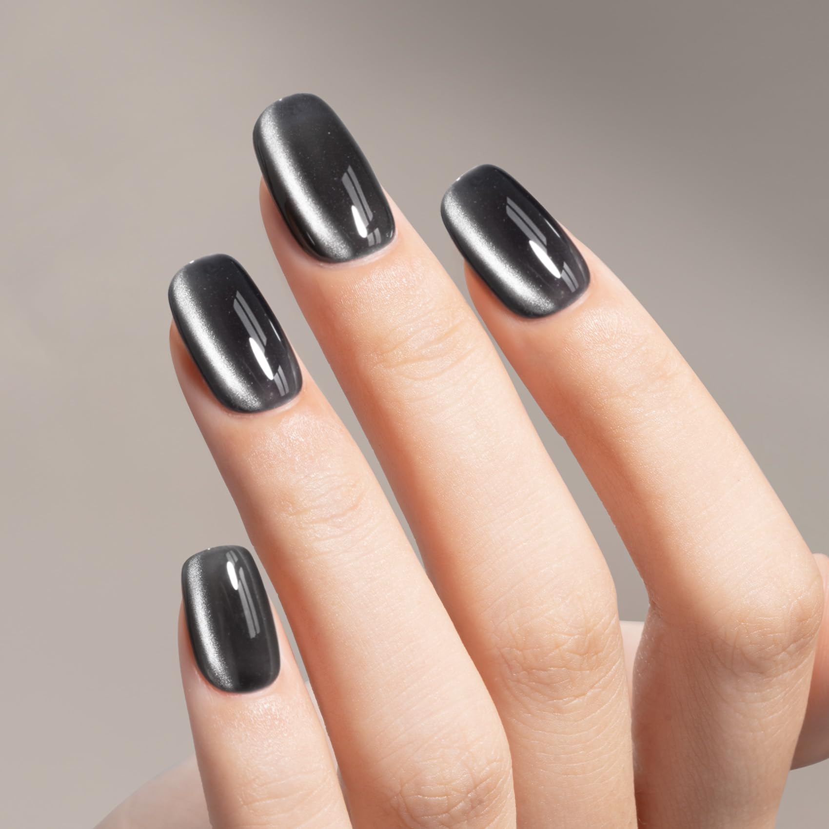 Maychao 15Ml Cat Eye Gel Nail Polish 1Pc Glassy Black Gel Polish With Magnet Soak Off Holographic Magnetic Nail Polish For Nail