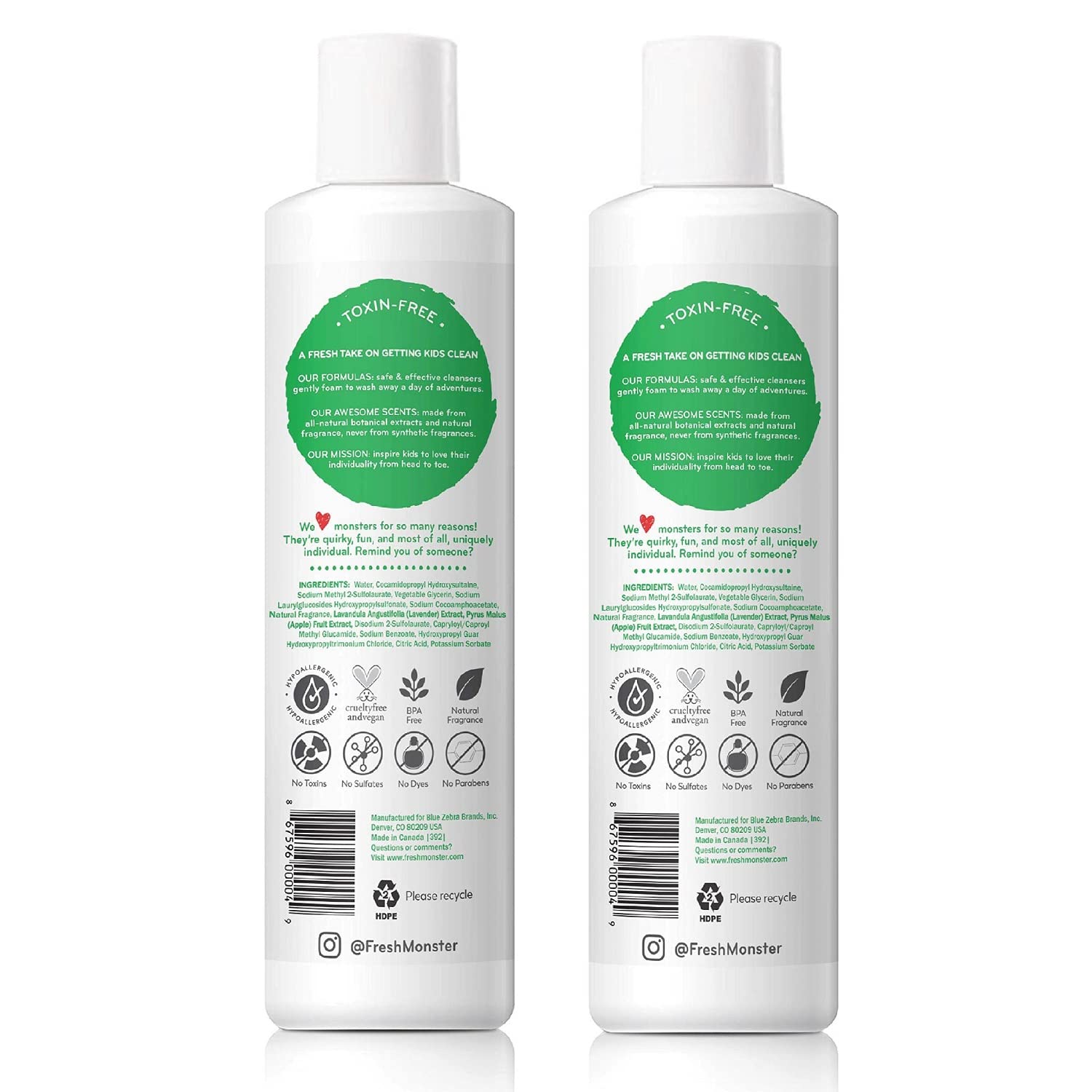 Fresh Monster 2-In-1 Kids Shampoo & Body Wash, Toxin-Free, Hypoallergenic, Natural Shampoo & Body Wash For Kids, Ocean Splash (2