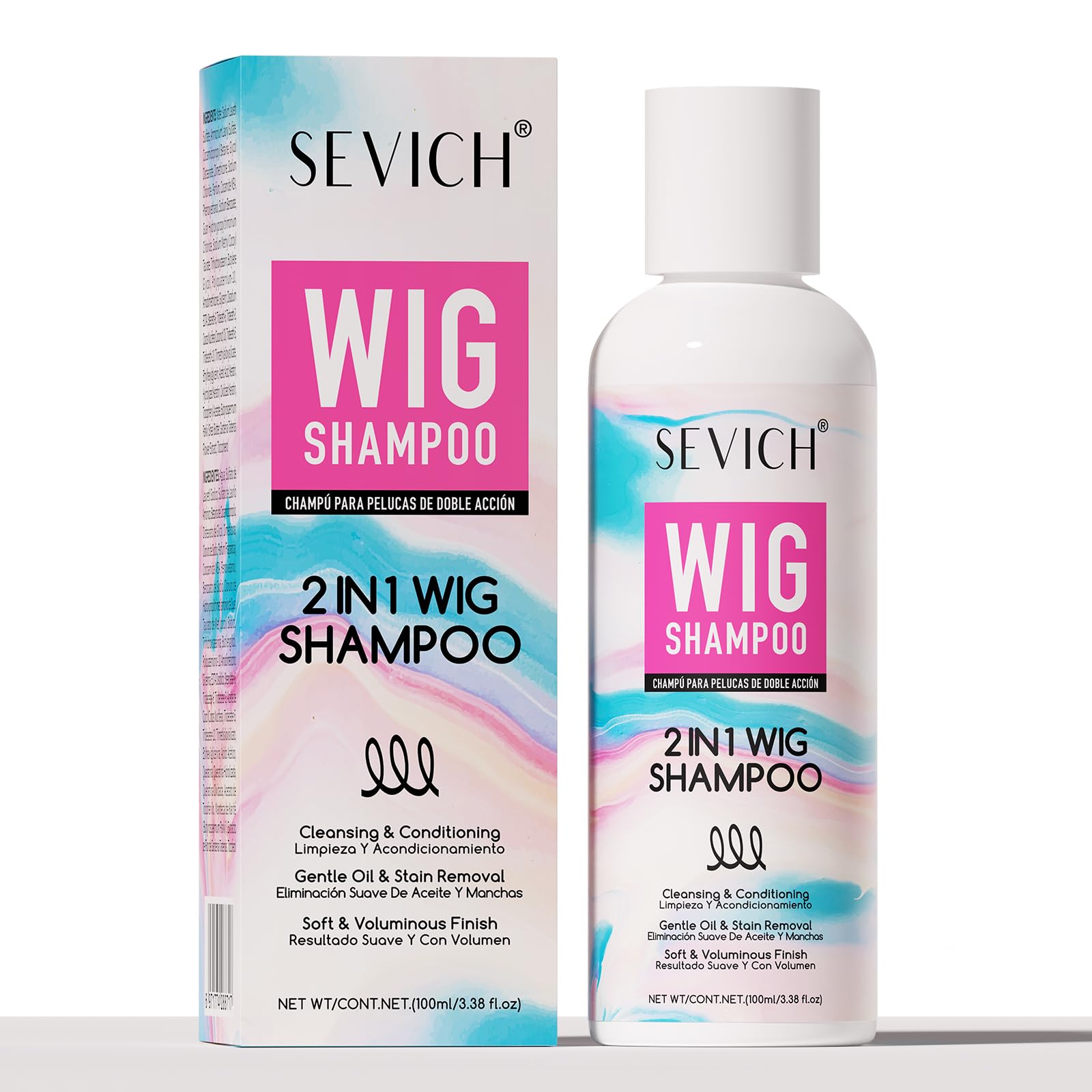 SEVICH 2 in 1 Wig Shampoo,Deep Clean & Conditioner,Gentle for Synthetic,Human Hair & Lace Wigs,Keratin Infused,No Rubbing/SCRUB 