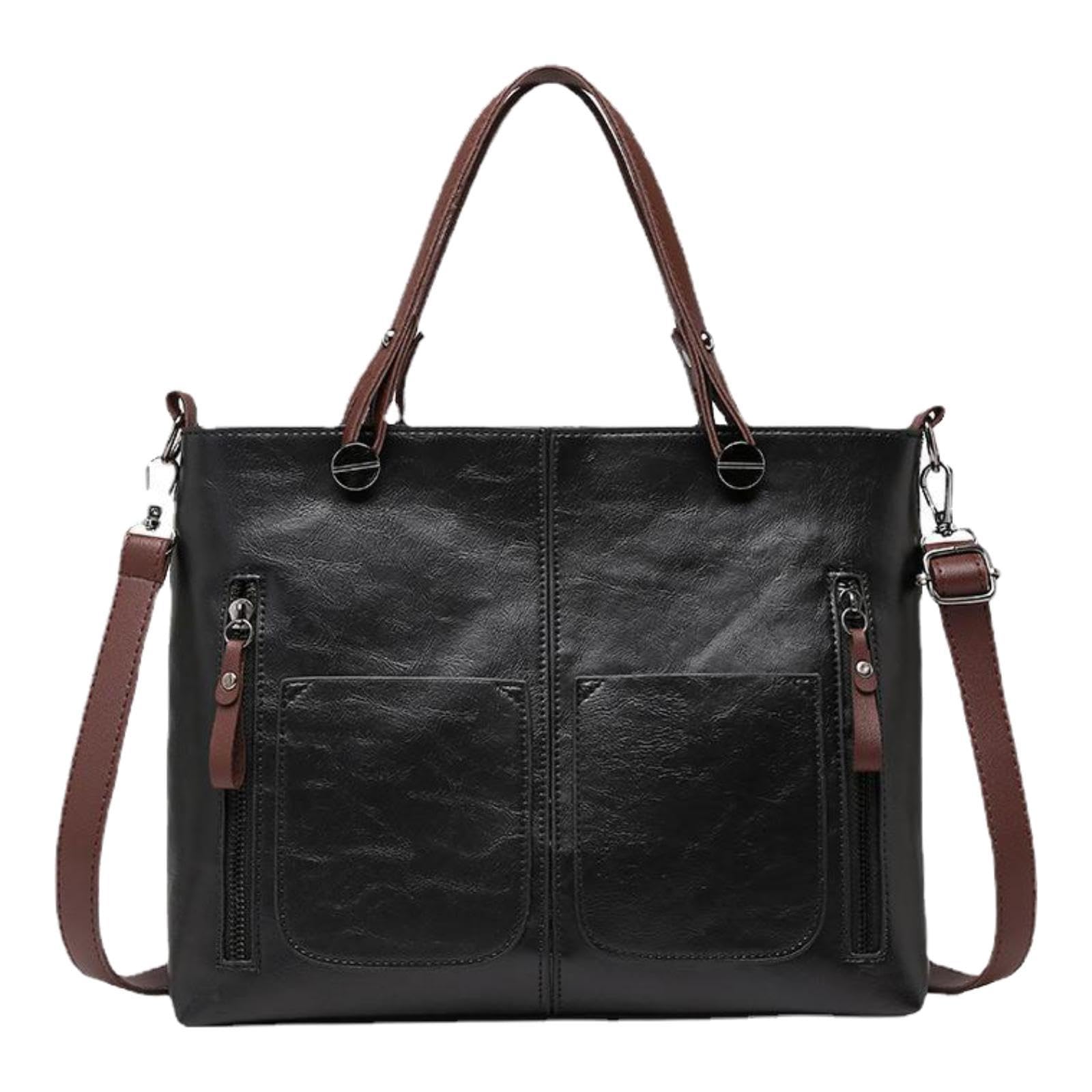Ujeavette Women Shoulder Bag Trendy Simple Satchel Handbag For Vacation Commuting Work Black