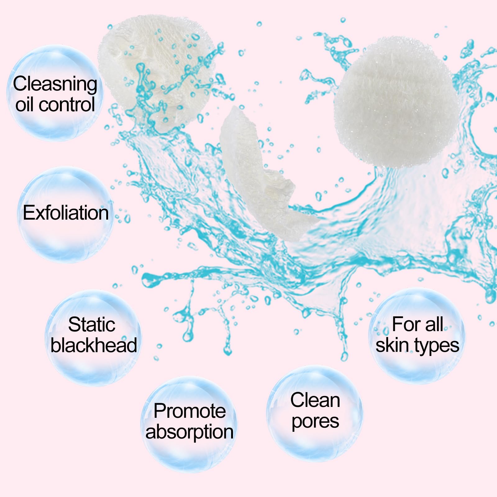 Bokon 50 Pcs Loofah Exfoliating Face Pads 2.36 Inches Round Natural Loofah Sponge Loofah Body Face Scrubber Remove Dead Skin Fac