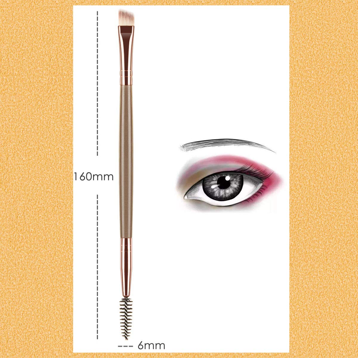 Kingmas Eyebrow Brush, Professional Dual Angled Eye Brow Brush And Spoolie Brush Eyelash Comb Eyebrow Tool (Dark Brown)