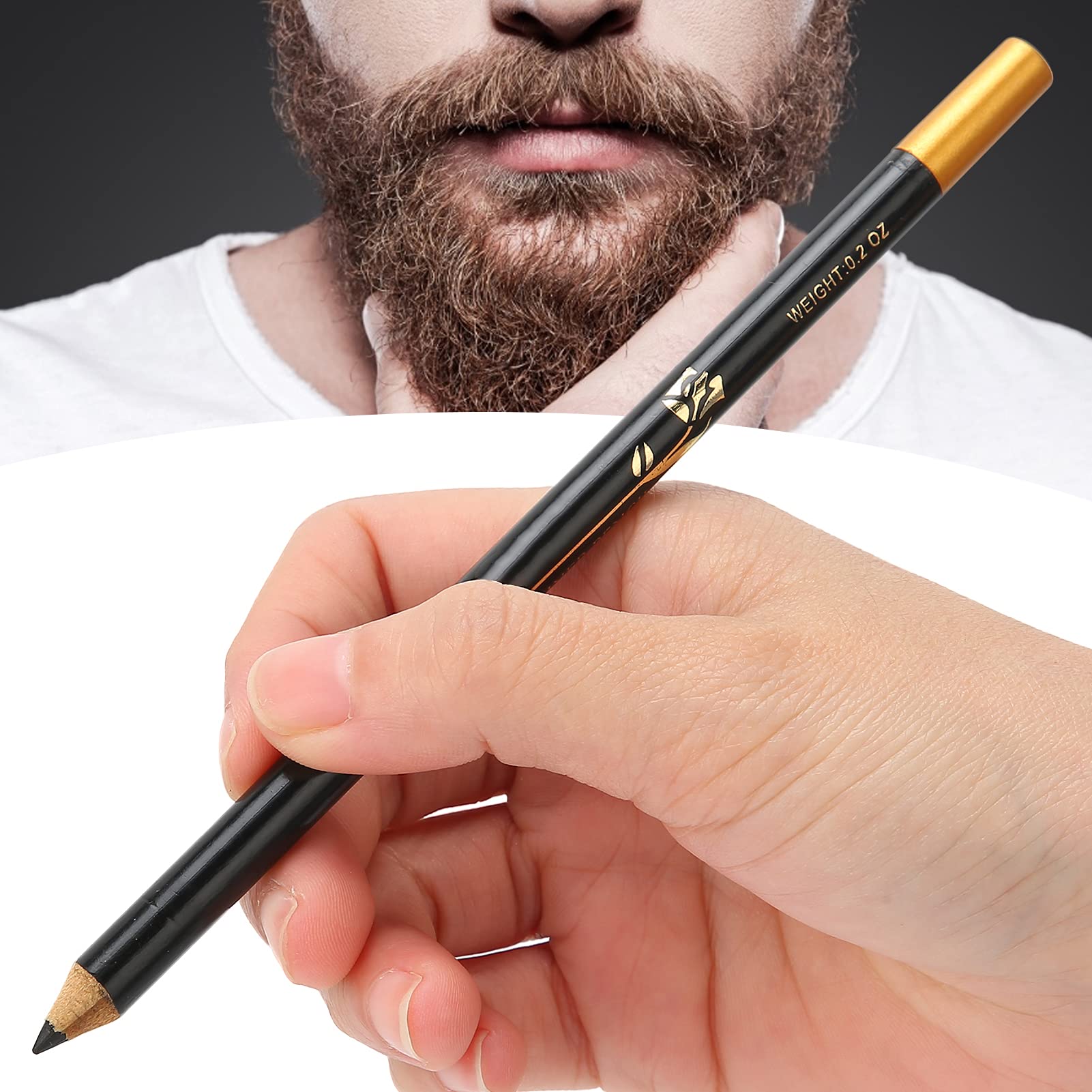 Beard Lineup Pen,Anggrek White Hairline Pen Professional Beard Pencil Filler Household Beard Pencil Liner Shaping Styling Tool(B