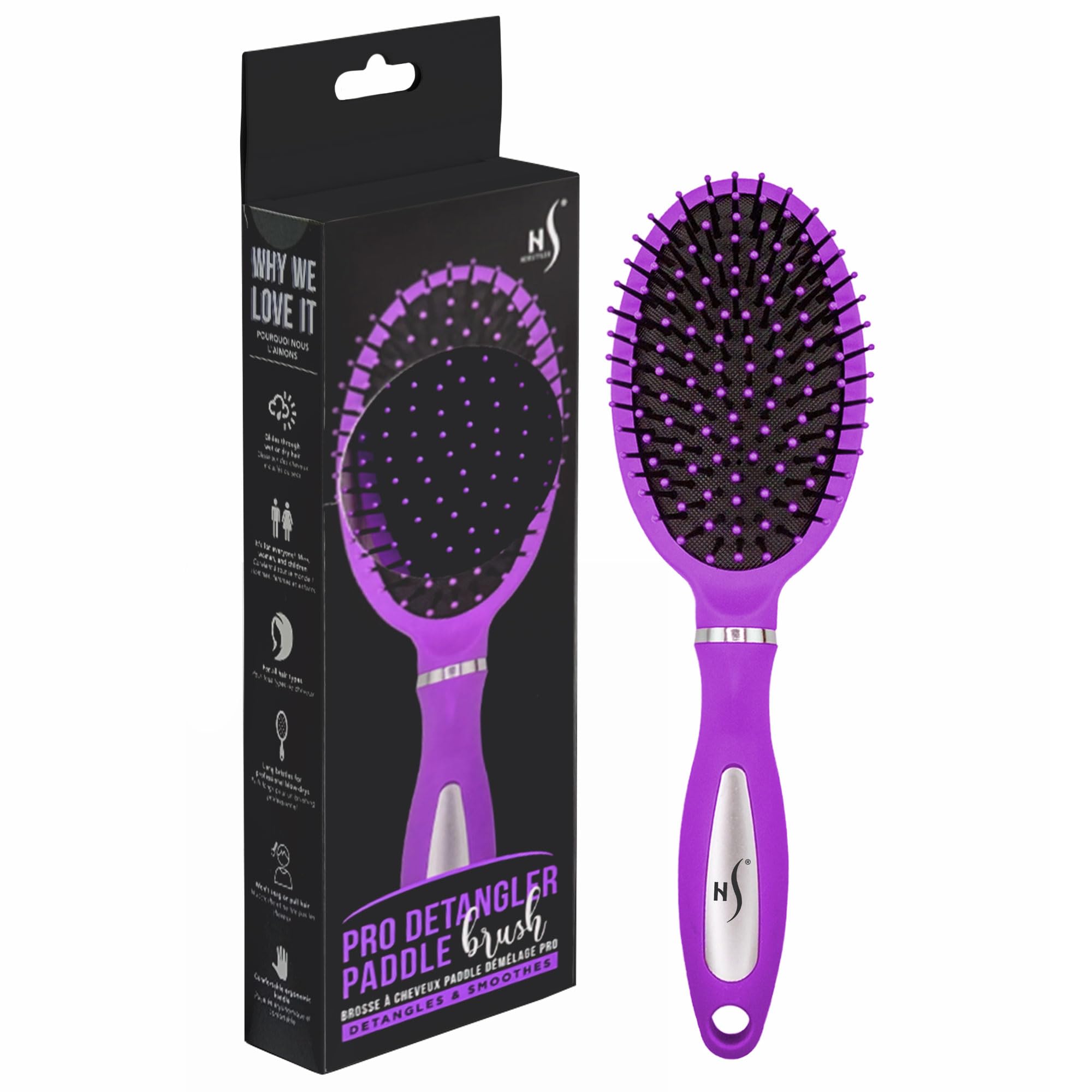 Herstyler Hair Brush Detangler - Untangle Brush for All Hair Types - Detangler Hair Brush For Thick Hair - No Tangle Hair Brush 