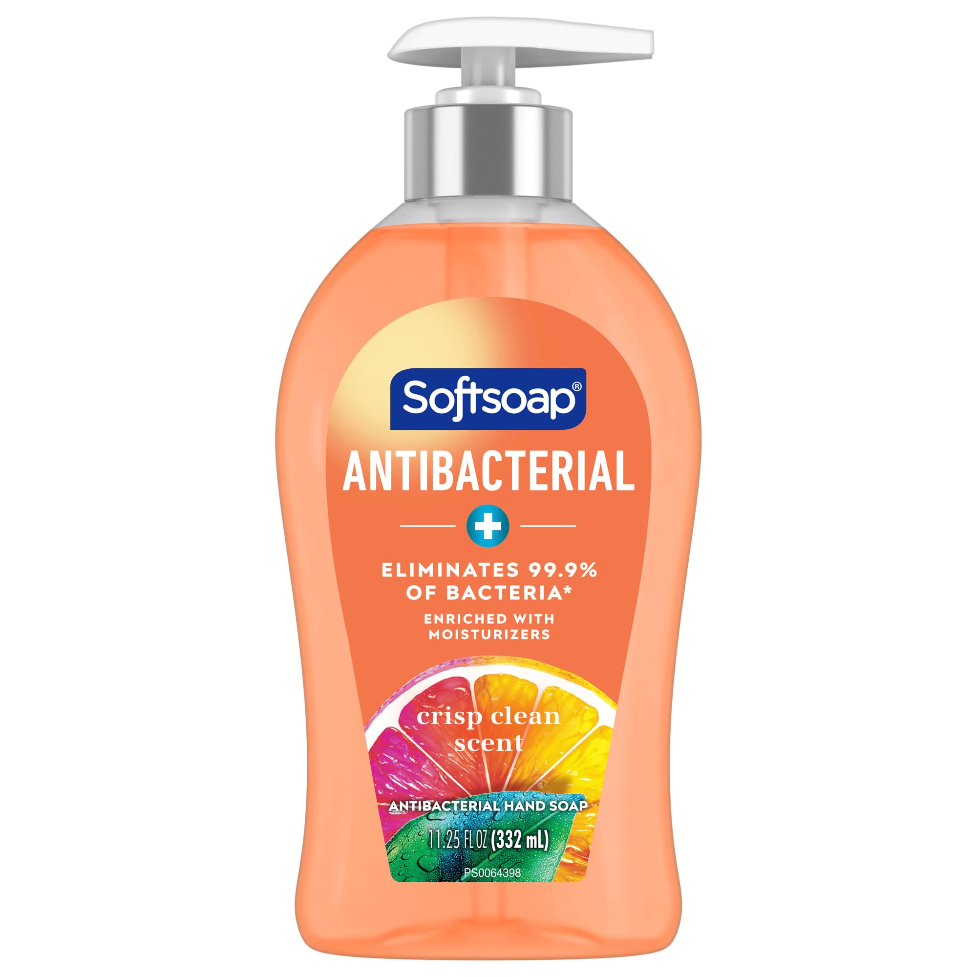 Softsoap Antibacterial Liquid Hand Soap Pump, Crisp Clean - 11.25 Fluid Ounce