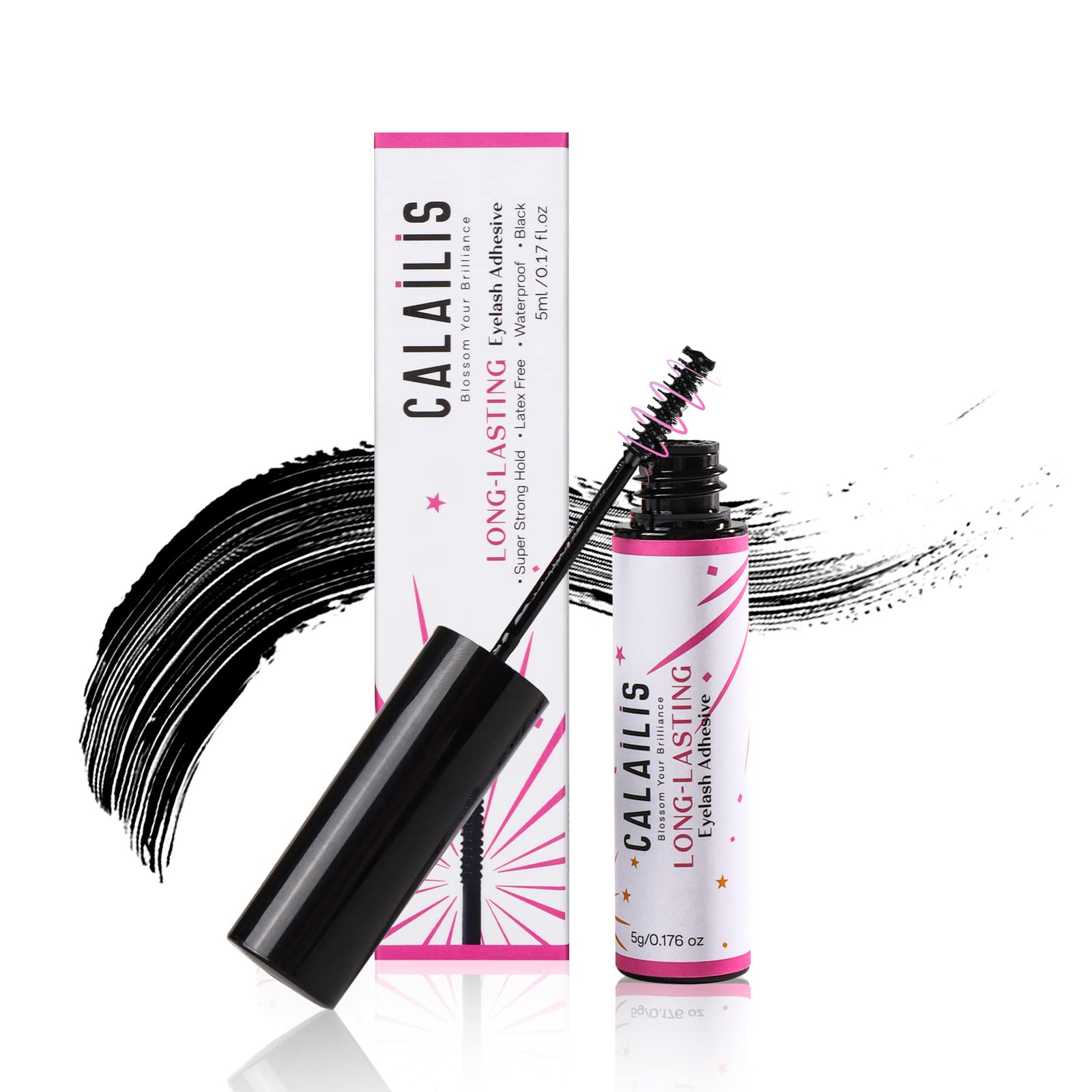 Calailis Lash Glue, Cluster Lash Glue For Diy Lash Extensions Super Strong Hold 48 Hours Long Lasting Lash Extension Glue For La
