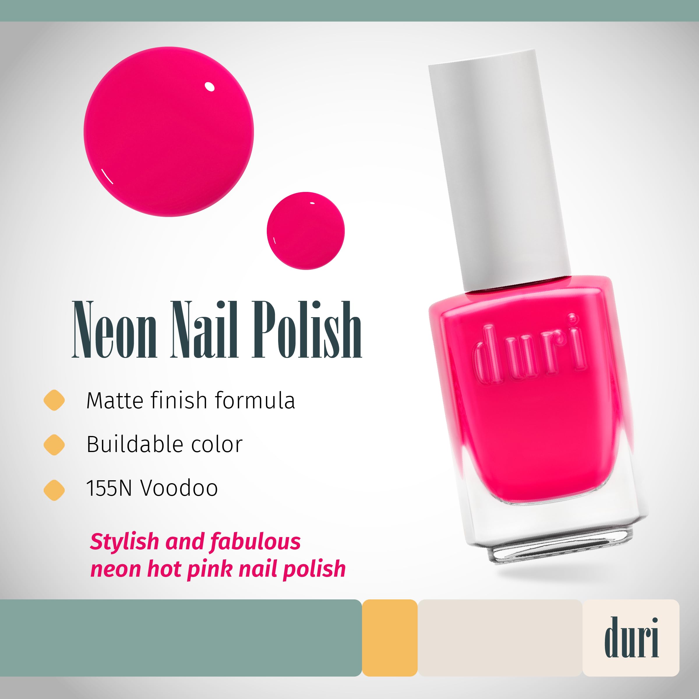 Duri 155N Voodoo - Neon Hot Pink Nail Polish
